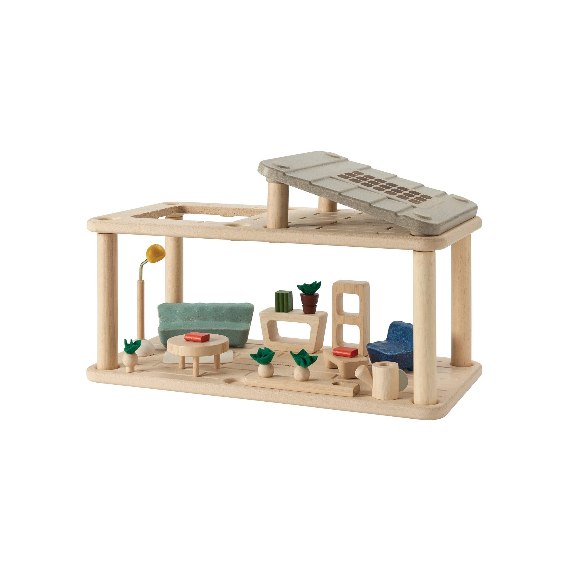 Plantoys Puppenhausmöbel PlanToys Puppenhausmöbel - Apartment Veranda - 21,9x18cm - ab 36 M, aus Holz