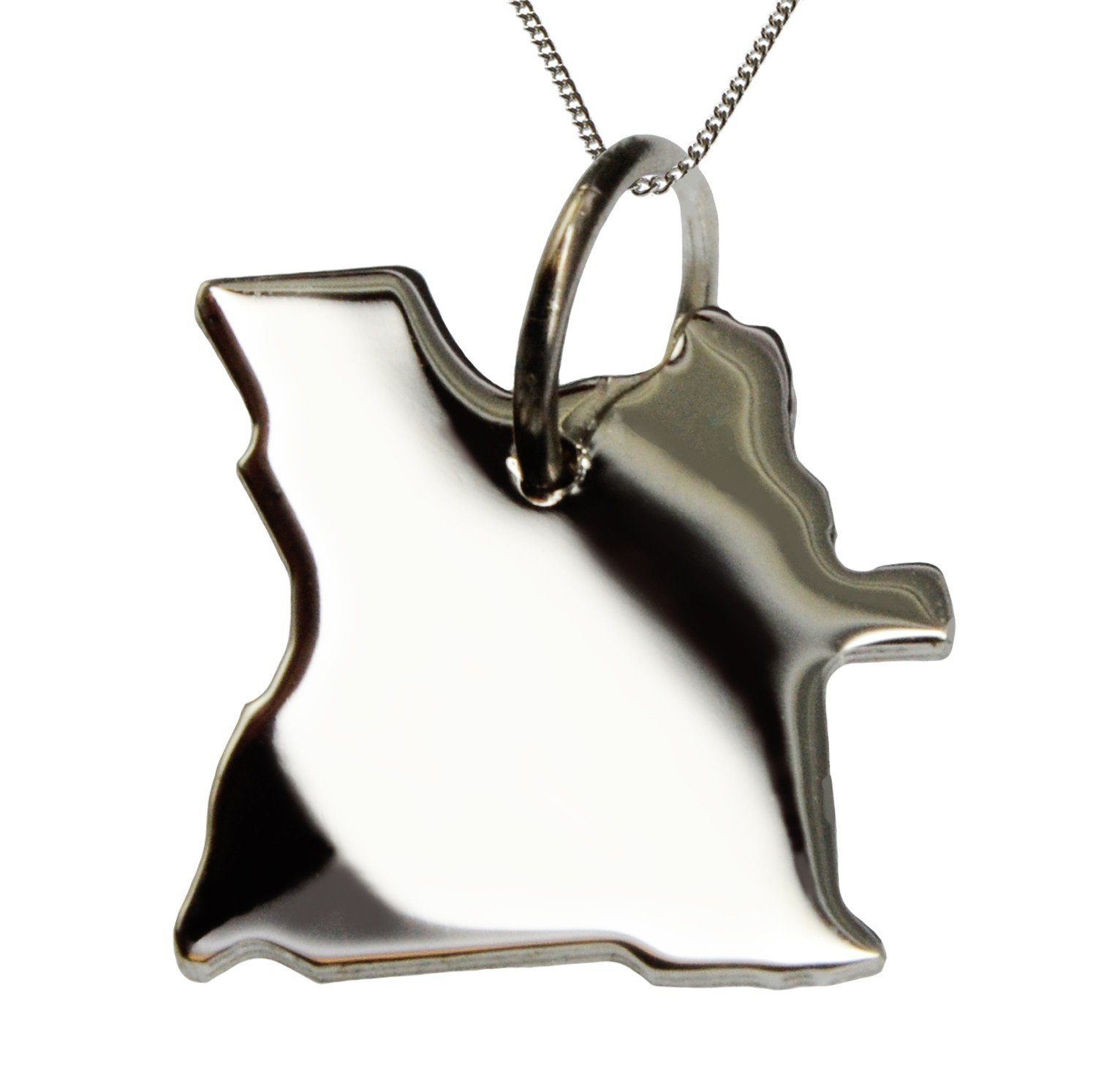 Kette mit Anhänger 50cm Halskette + Angola Anhänger in massiv 925 Silber
