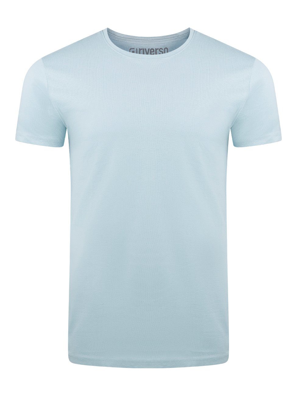 riverso T-Shirt RIVAaron O-Neck (1-tlg) aus 100% Baumwolle Light Blue (19200)