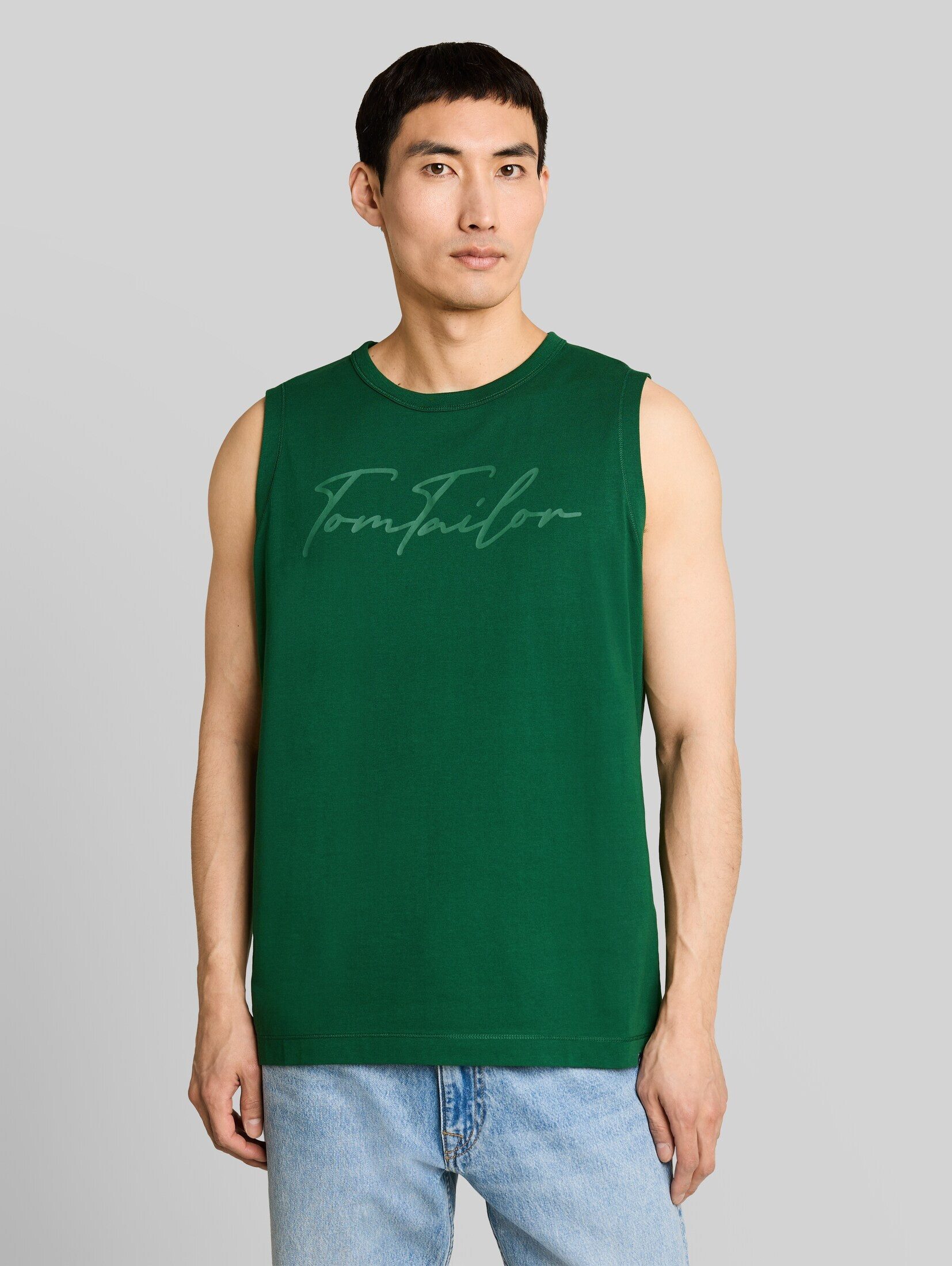 TOM TAILOR Tanktop T-Shirt Tanktop mit Logo-Print