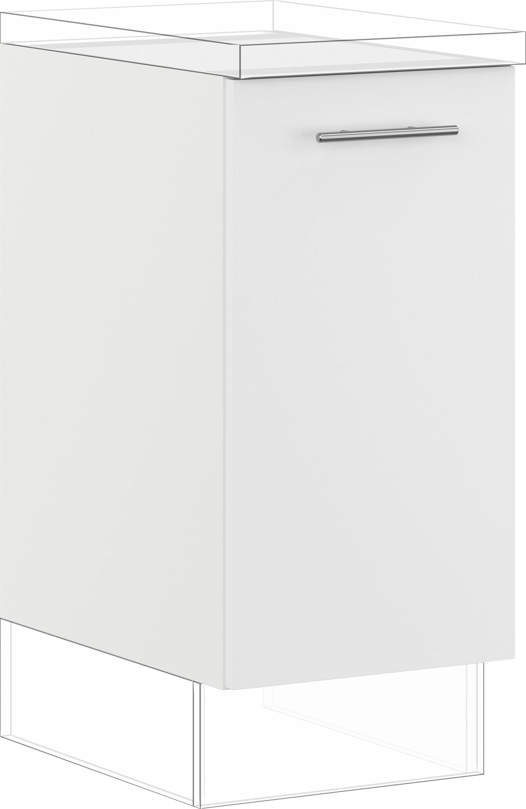 IMPULS KÜCHEN Auszugsunterschrank "Prag und Valencia", Breite/Höhe: 40/72,3 cm, mit Soft-Close vormontiert, mit Auszug, mit Behälter für Wertstofftrennung