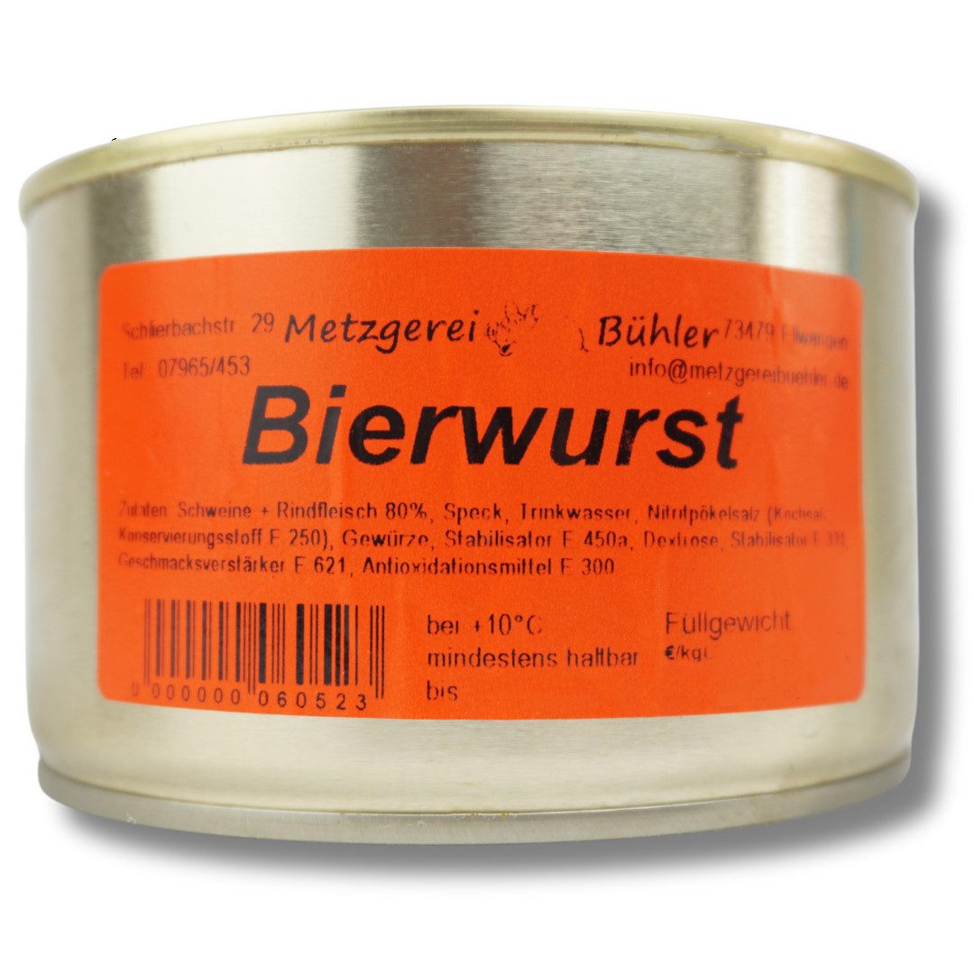 Metzgerei Bühler Wurstkonserve Bayrische Bierwurst, 1 x 400 g