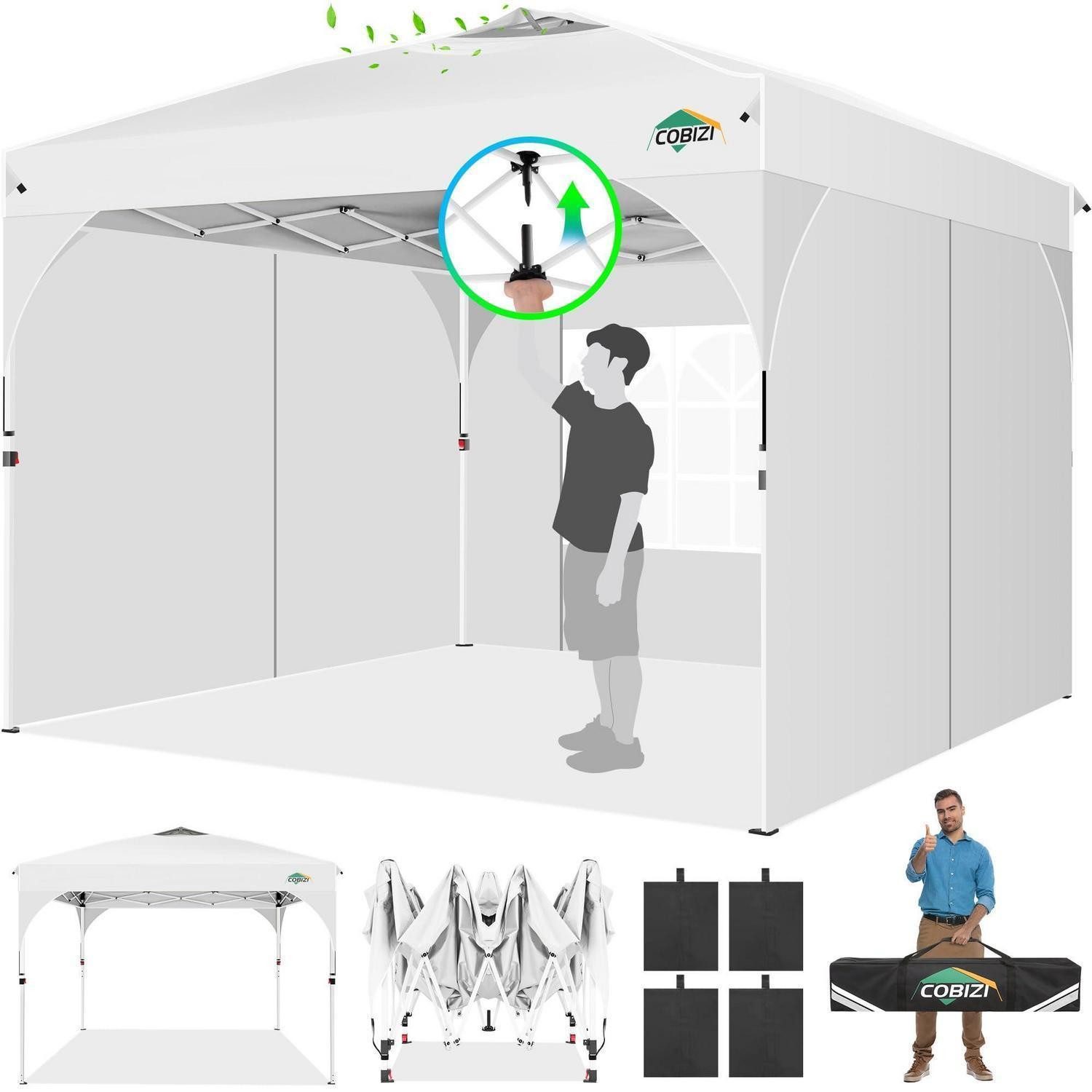 LuxusKollektion Faltpavillon Faltpavillon 3x3m Weiß 3 Seitenteile