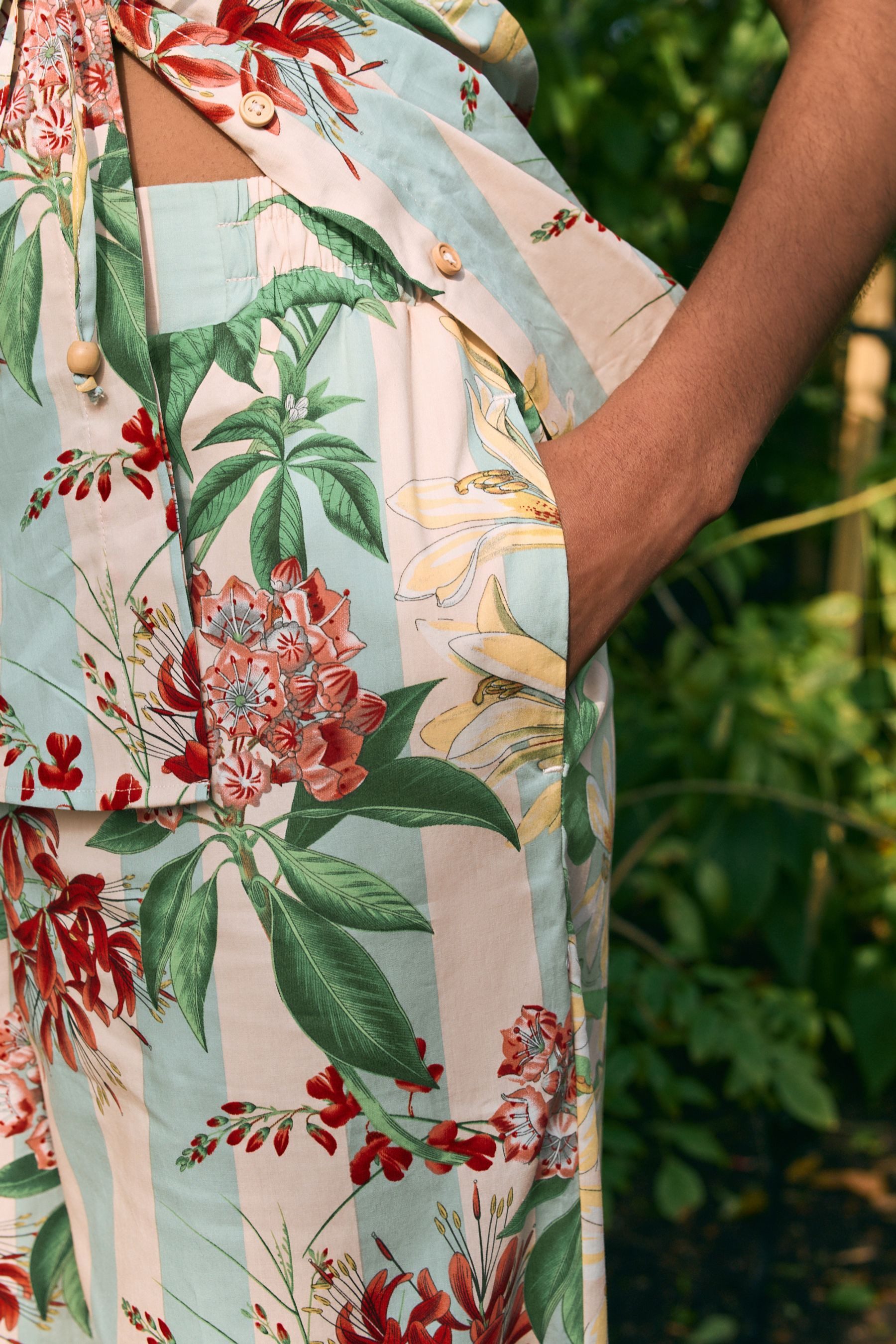 Next Palazzohose Kew Collection Hose mit weitem Bein aus Baumwolle (1-tlg)