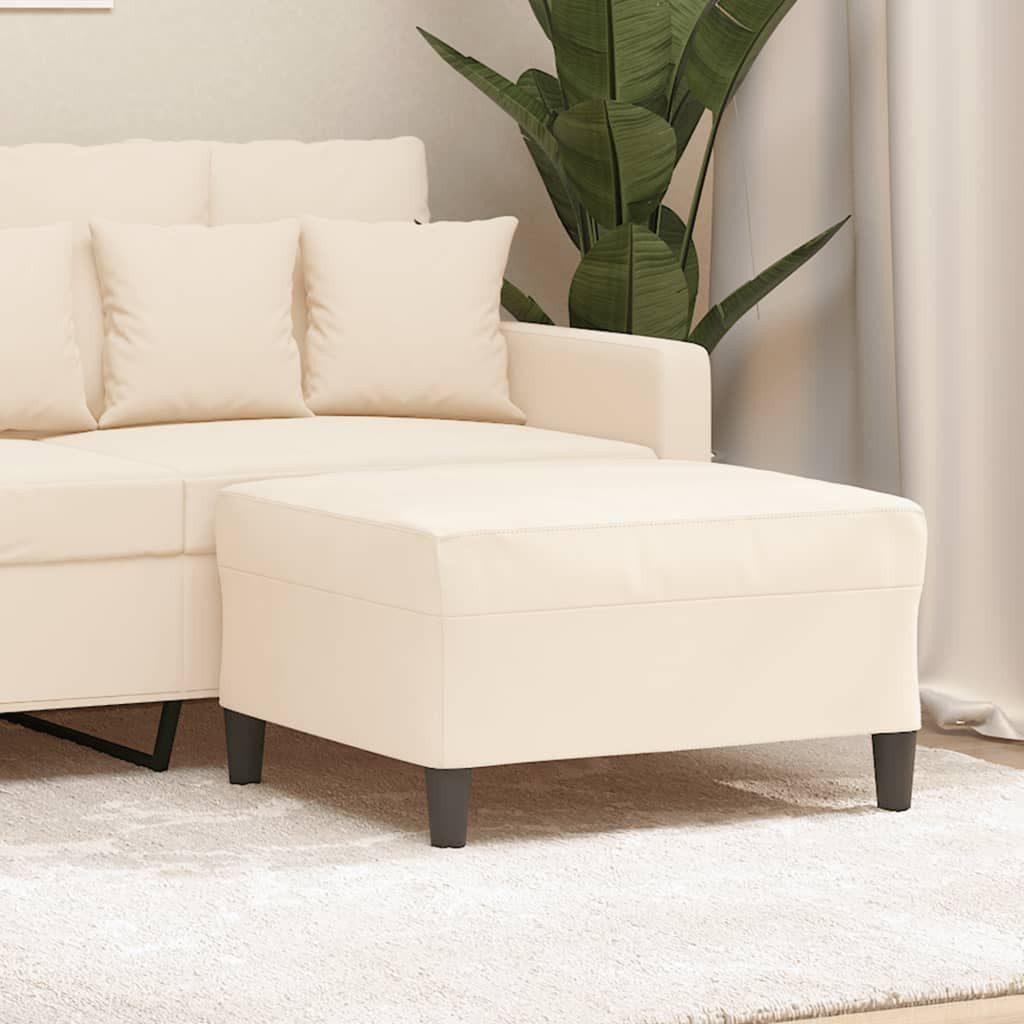 vidaXL Fußhocker 70 x 55 x 41 cm Fußhocker Creme 70x55x41 cm Samt