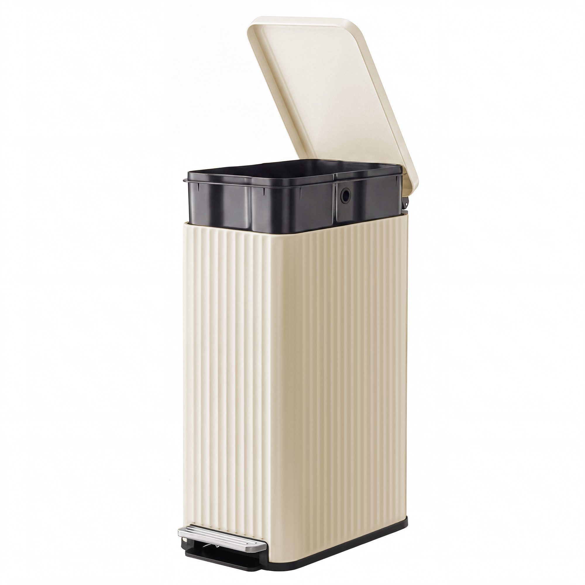 SONGMICS Mülleimer Abfalleimer Softclose, 15 Müllbeutel, 50 L, Küche, herausnehmbarer Inneneimer, mit Deckel, mit Pedal