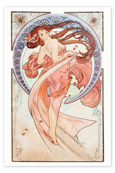 Posterlounge Poster Alfons Mucha, Die Vier Künste - Tanz, 1898, Malerei