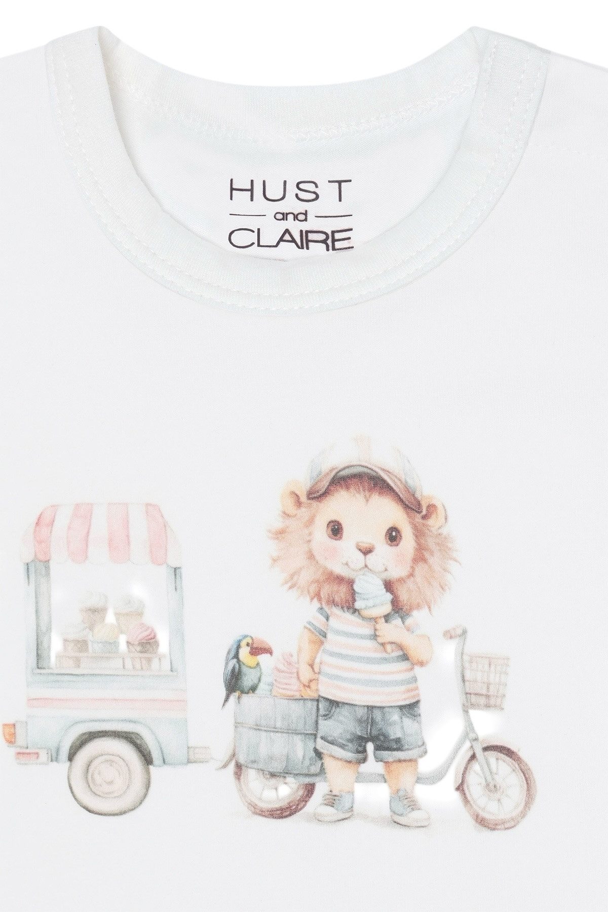 Hust & Claire Kurzarmbody HCBilly Icy Cream (1-tlg) Baby Body Junge mit Löwenmotiv