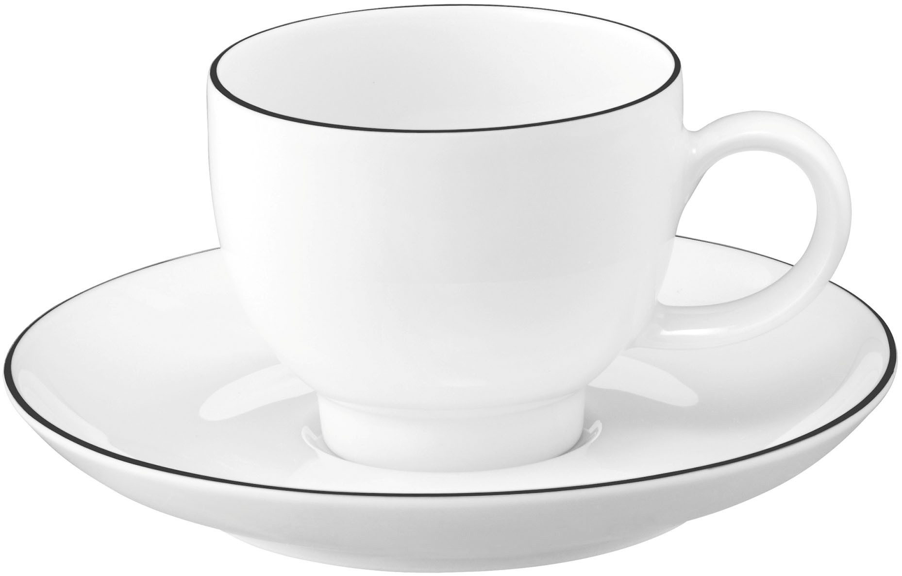 Seltmann Weiden Tasse Lido Black Line, 1-tlg., Porzellan, Kaffeeobertasse 0,22 l