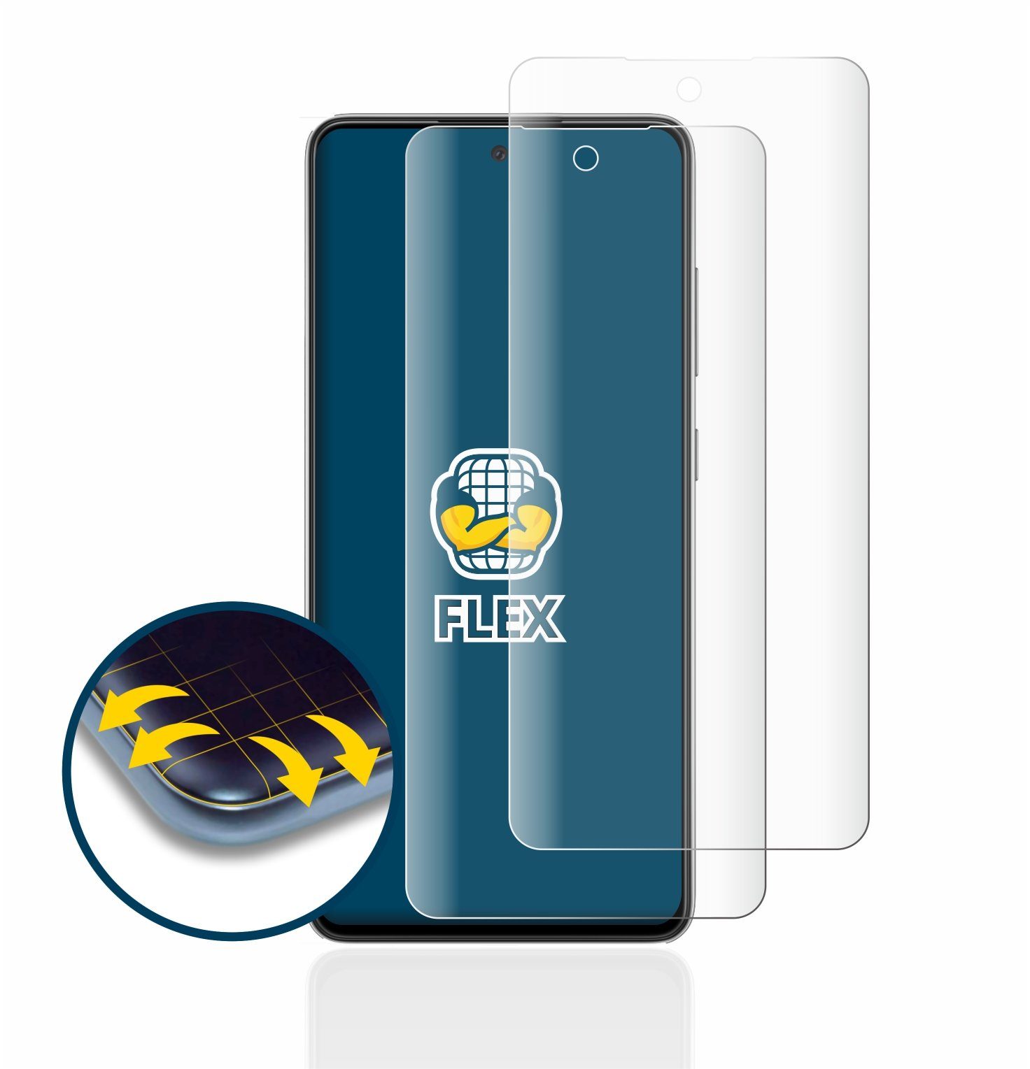 BROTECT Displayschutzfolie Fullscreen Schutzfolie für Samsung Galaxy A52s 5G, 2 Stück, Displayschutz Folie Fullcover Klar Transparent