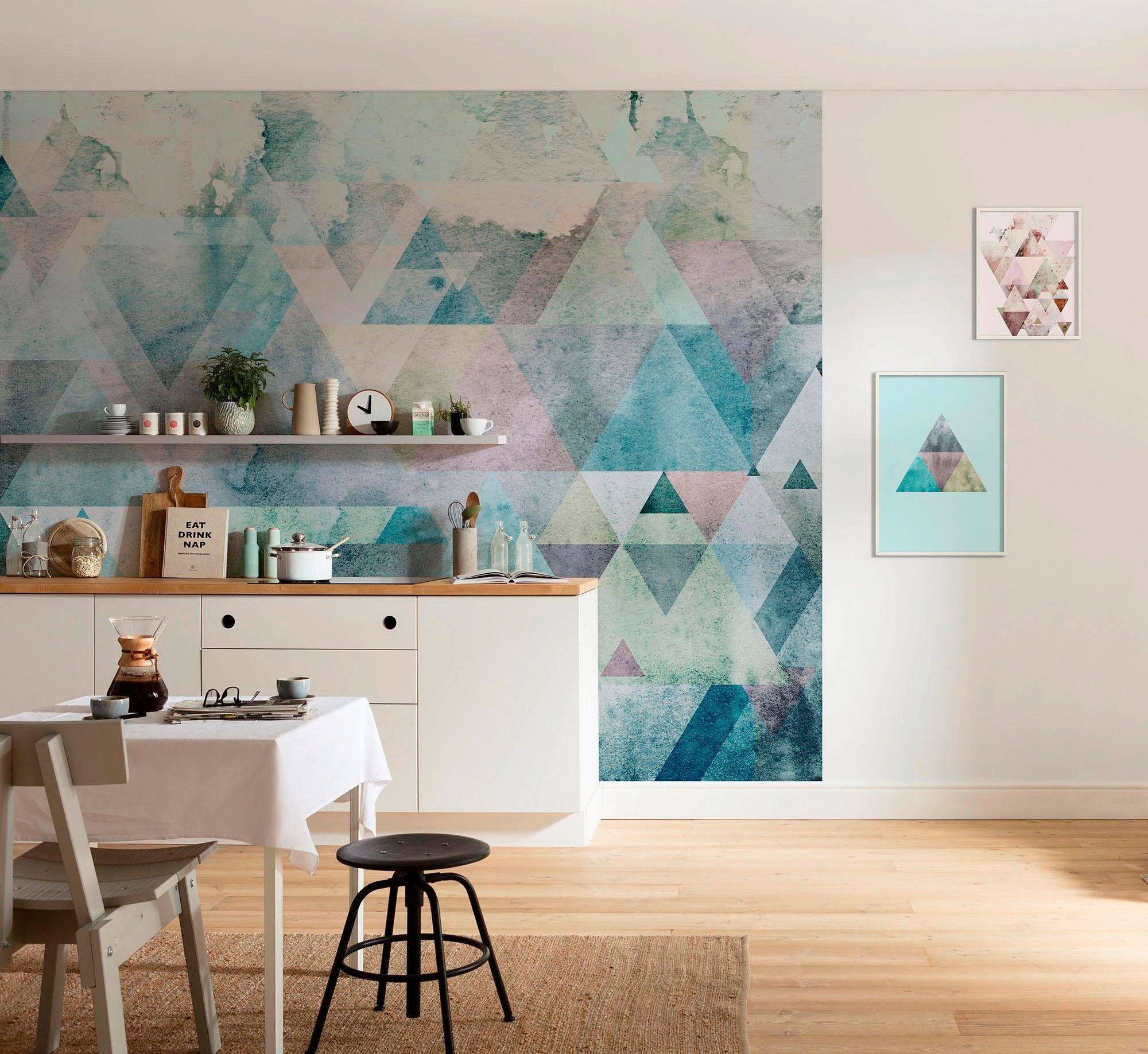 Komar Poster Triangles Wohnzimmer Formen, Top Blue, Schlafzimmer, Kinderzimmer, (1 St), Kunst