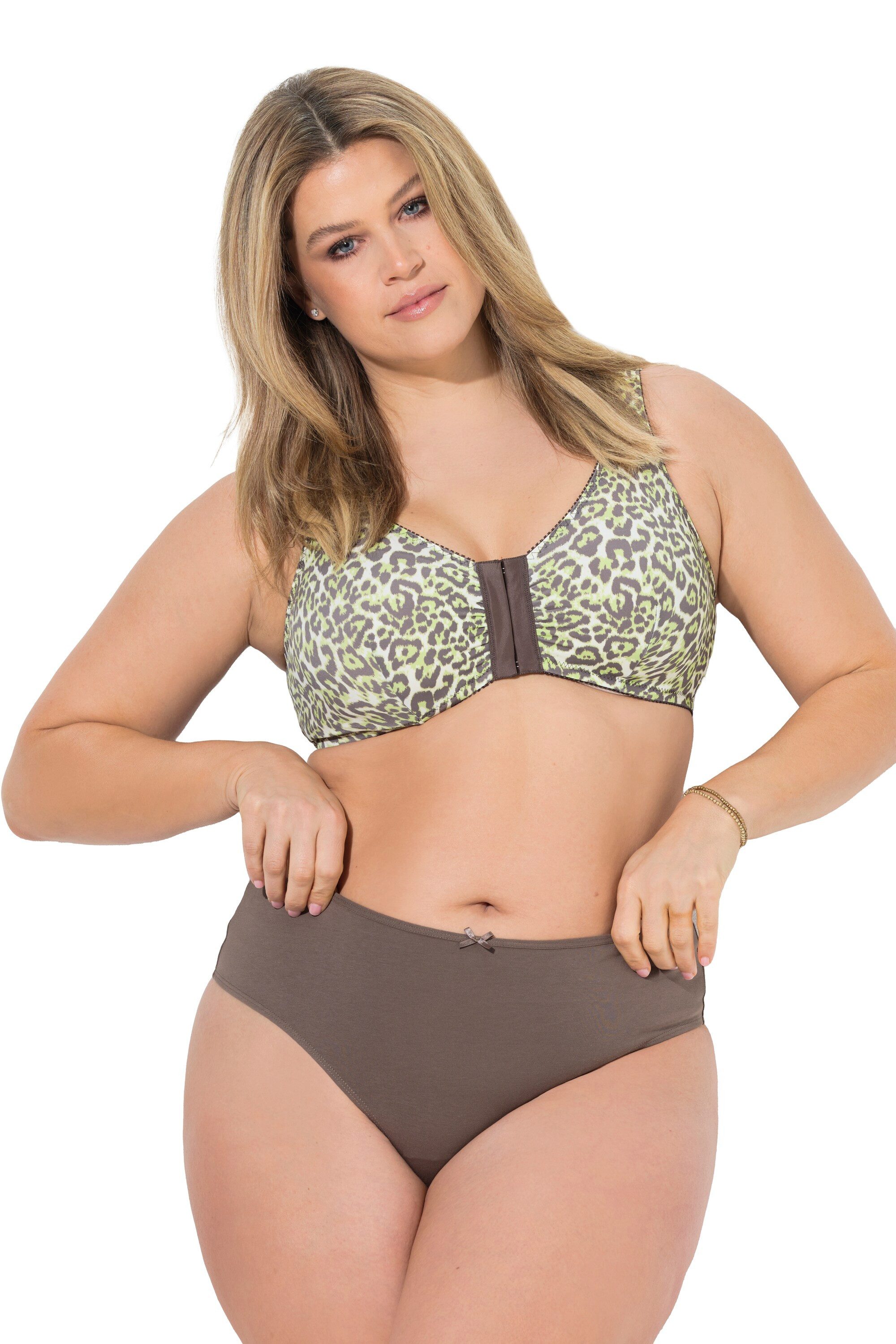 Ulla Popken Slip Strings 3er-Pack Leomuster/Blautöne