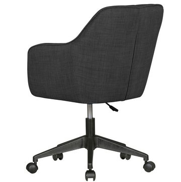 Amstyle Chefsessel SPM1.402 (Schreibtischstuhl MIAMI Anthrazit Stoff, Drehstuhl), Bürostuhl mit Rollen, Schalenstuhl Gepolstert