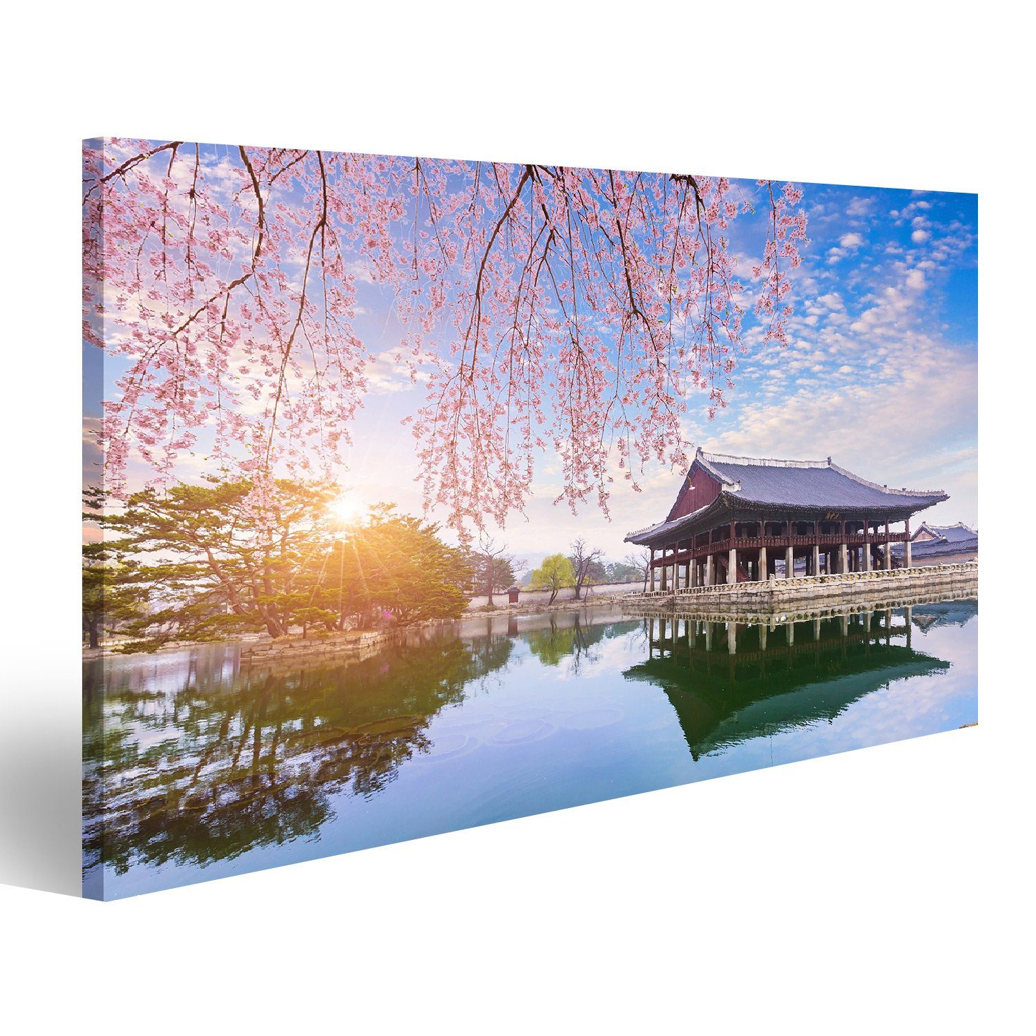 islandburner Leinwandbild Bild auf Leinwand Gyeongbokgung Palast Mit Kirschblütenbaum Im Frühjah