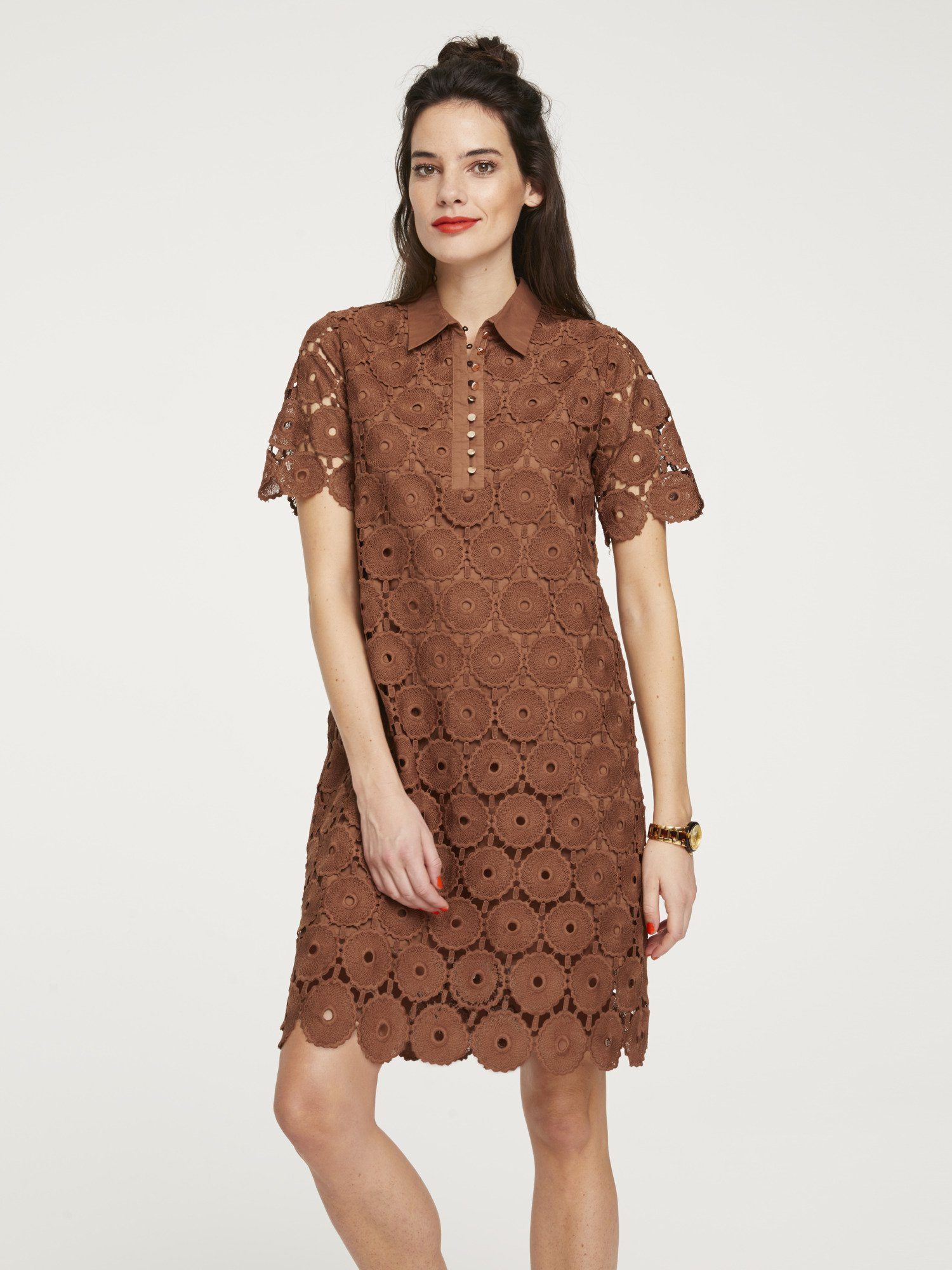 heine STYLE Spitzenkleid mit halber Knopfleiste | OTTO