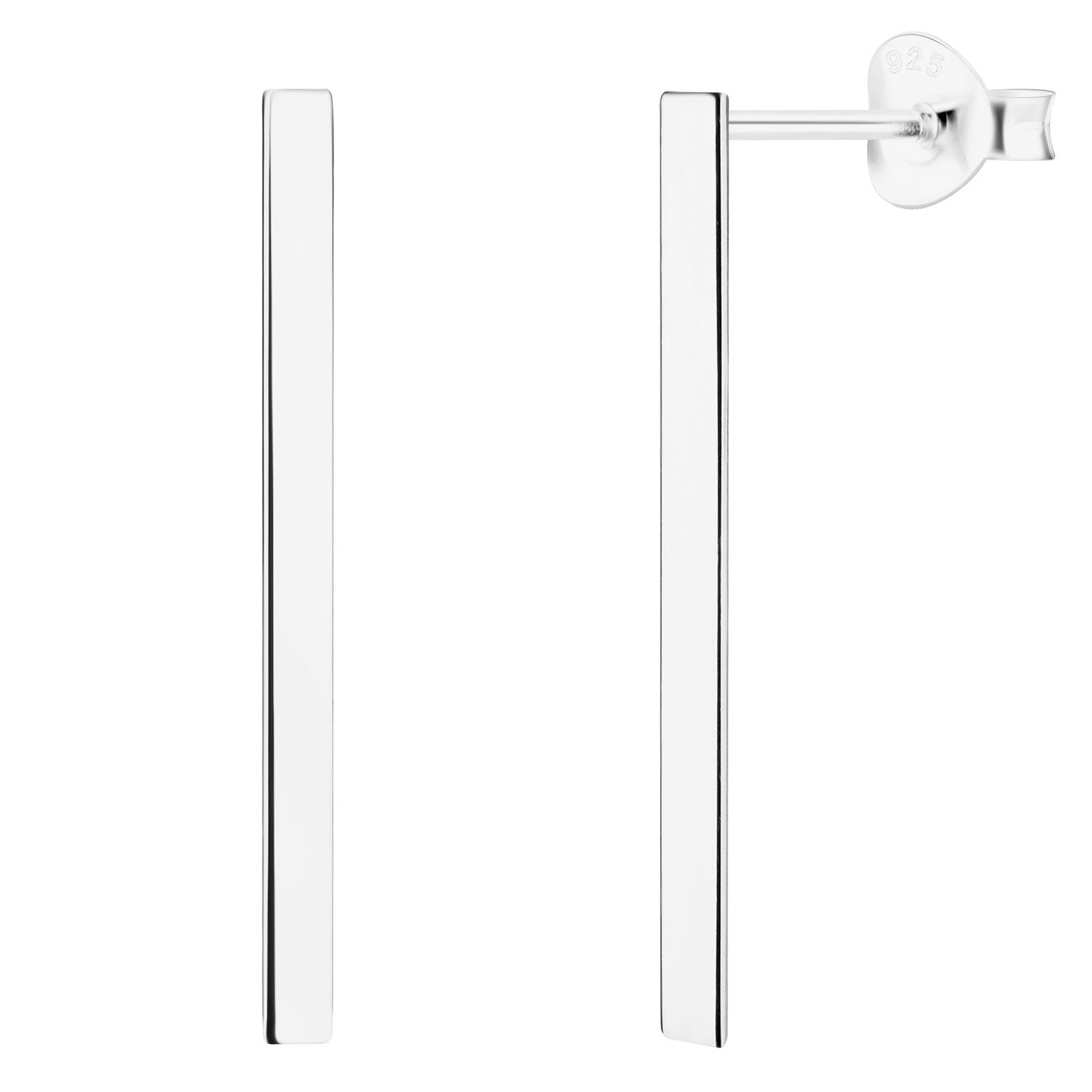 LÖB Paar Ohrstecker 925 Silber Ohrringe Hängend Stab Ohrstecker Lang Geometrische Formen (Geschenke für Frauen Beste Freundin Mutter Mama Damen Ehefrau sie zum Geburtstag Ostern Muttertag Muttertagsgeschenk, Inkl. Schmuckbox), Stäbe Modern Minimalistisch Eckig Linien Brautschmuck Dezent Filigran