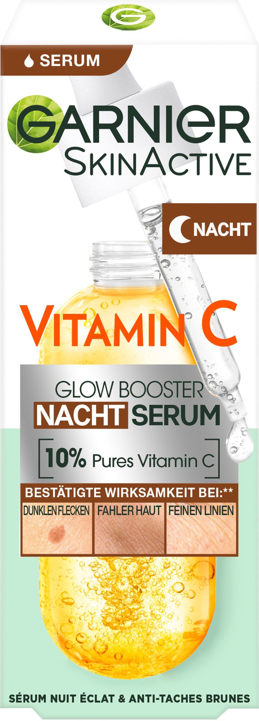 GARNIER Gesichtsserum VITAMIN C GLOW BOOSTER NACHTSERUM, fördert die Hautregeneration, für mehr Glow