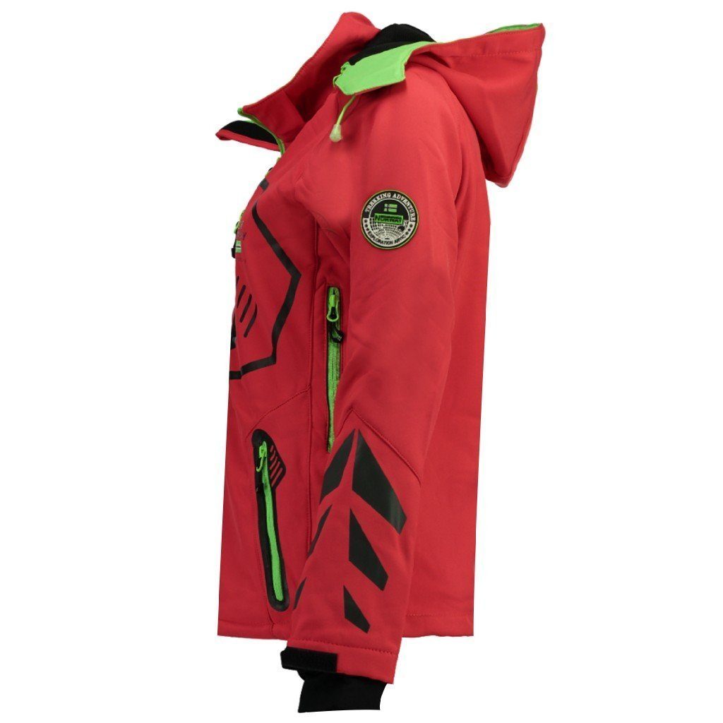 Geographical Norway Softshelljacke Damen Softshell Outdoor Wander Sport Jacke in Unifarbe, mit abnehmbarer Kapuze, mit Stehkragen