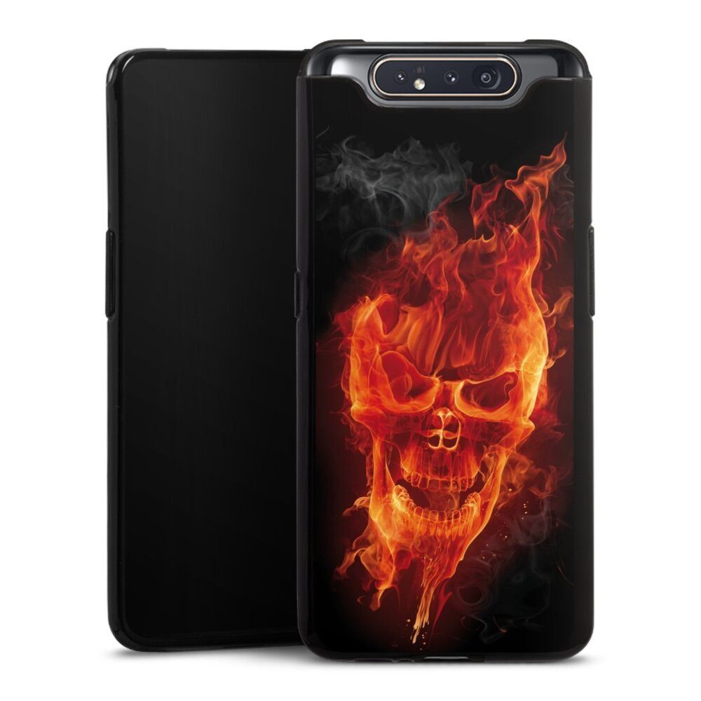 DeinDesign Handyhülle Totenkopf Feuer Schädel Burning Skull, Samsung Galaxy A80 Silikon Hülle Bumper Case Handy Schutzhülle