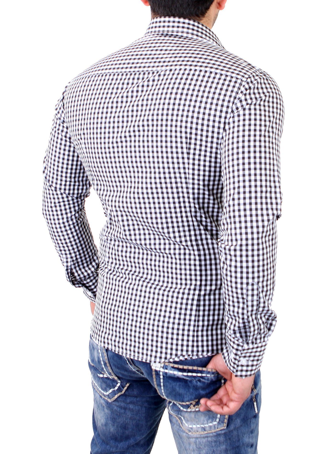 Reslad Businesshemd Reslad Herren Hemd Vichy Karomuster Langarmhemd RS-7007 (Herrenhemd) kariertes Freizeithemd Karohemd