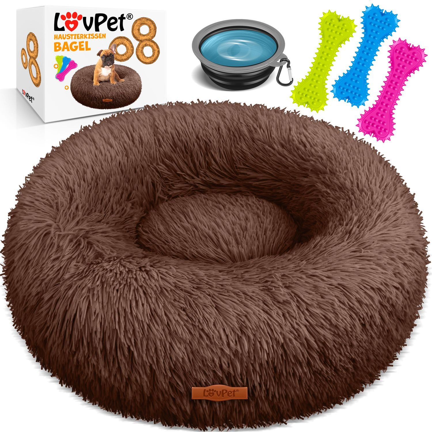 Lovpet Tierbett, Hundebett Hundekissen Katzenbett Bagel, günstig online kaufen