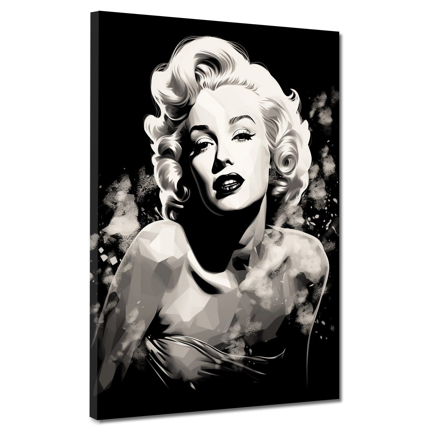 Artedinoi Leinwandbild Marilyn abstrakt schwarz weiß Leinwandbild Wandbild Kunstdruck XL Wand
