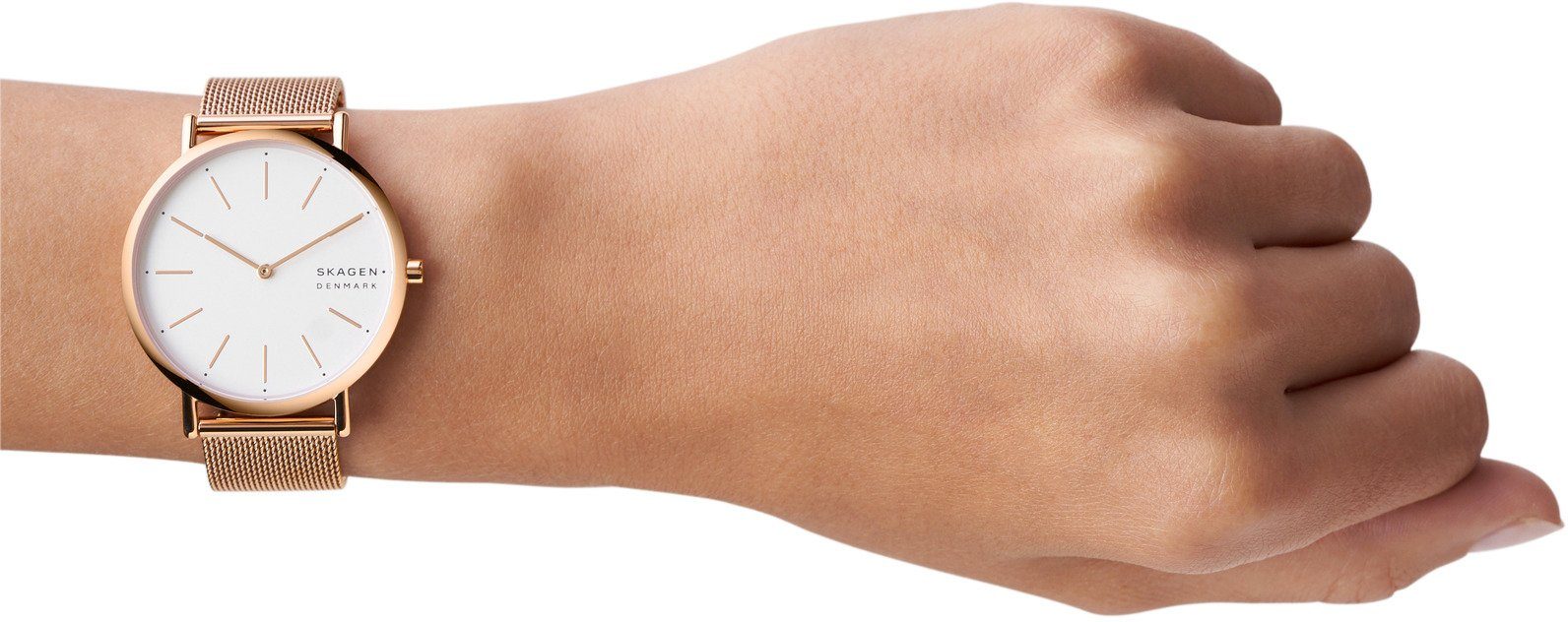 SKAGEN Quarzuhr SIGNATUR SKW2784, Armbanduhr, Damenuhr, Edelstahlarmband, analog