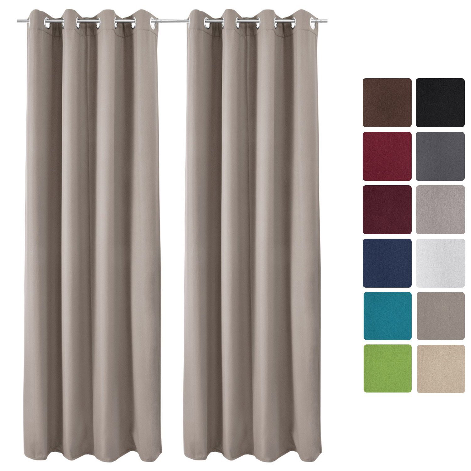 Beautissu Vorhang Amelie Luna, 2er Set Ösenschal thermo 140x245cm