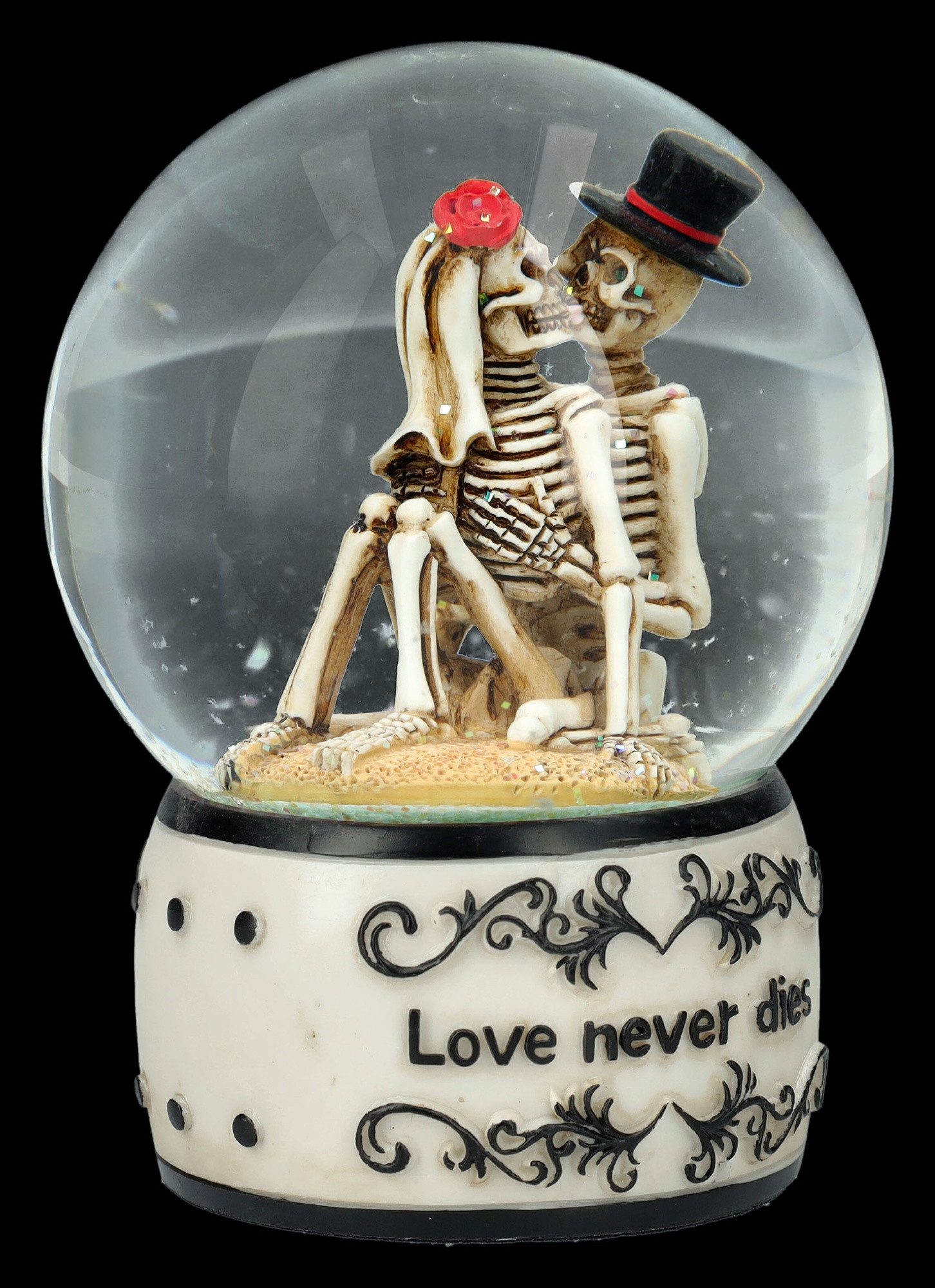 Figuren Shop GmbH Schneekugel Schneekugel Skelett Liebespaar - Love Never Dies - Gothic Dekoration E