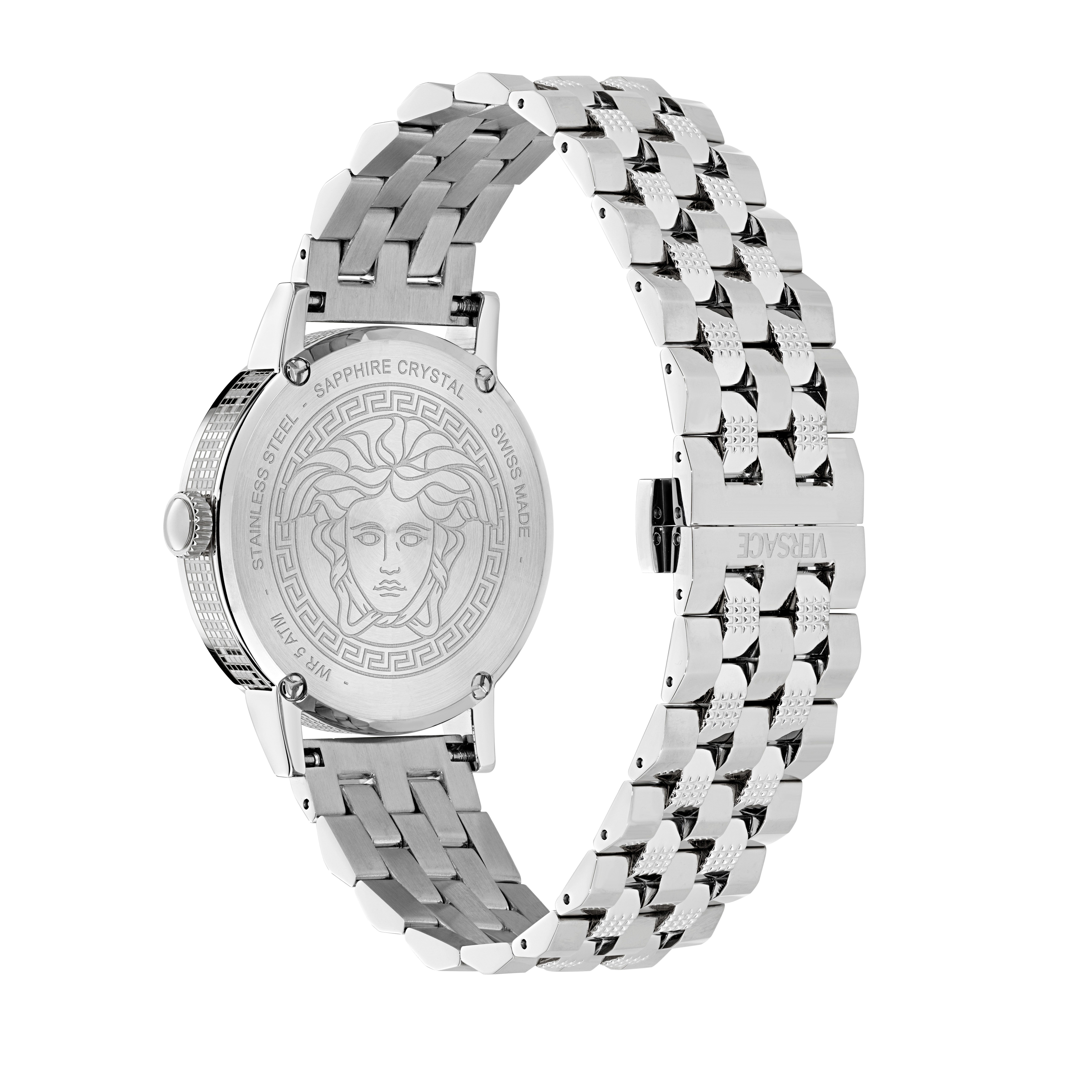 Versace Quarzuhr ALBIREO VE0T00325, Armbanduhr, Damenuhr, Herrenuhr, Swiss Made, Edelstahlarmband, analog