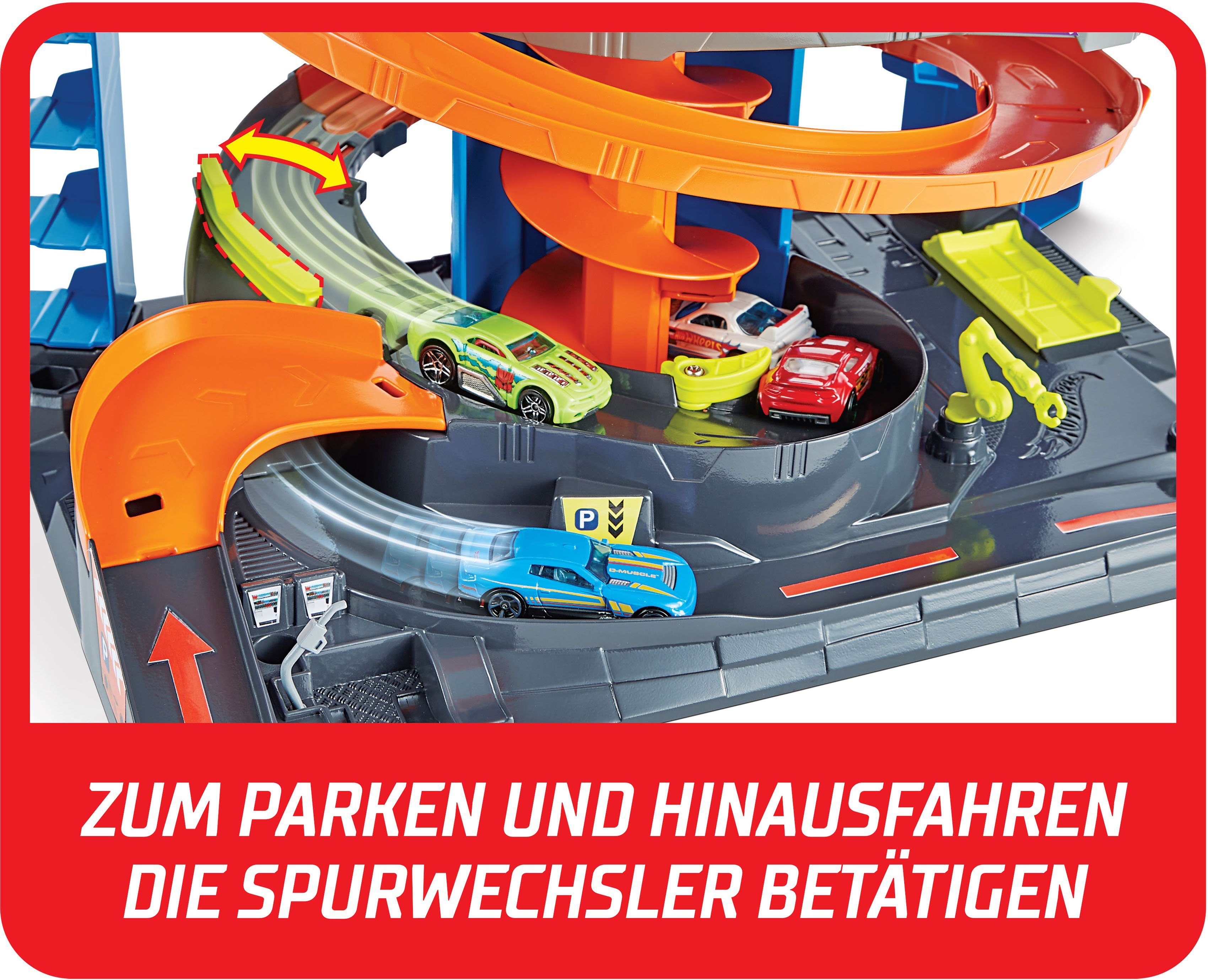 und inkl. 1 Parkgarage Spielzeugauto City Wheels Zubehör Spielset, Spiel-Parkgarage Hot