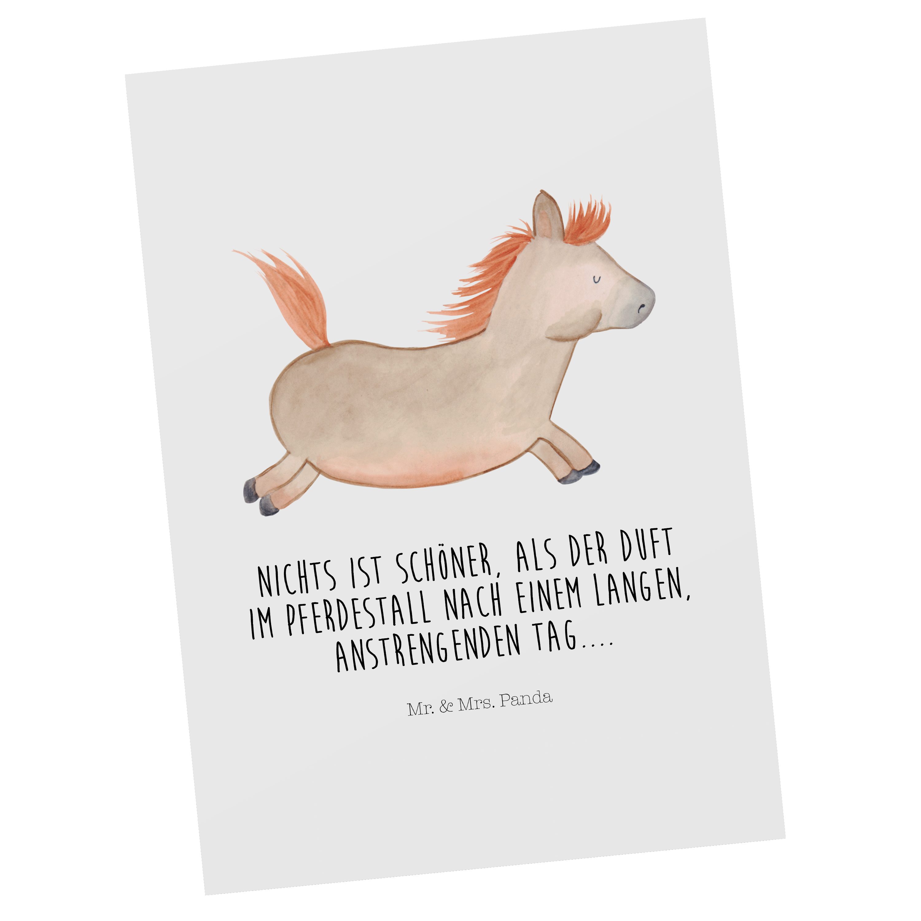 Mr. & Einladung, Panda - Pferd Karte, - Mrs. Weiß Geschenk, springt Pony, Postkarte Geschenkkart