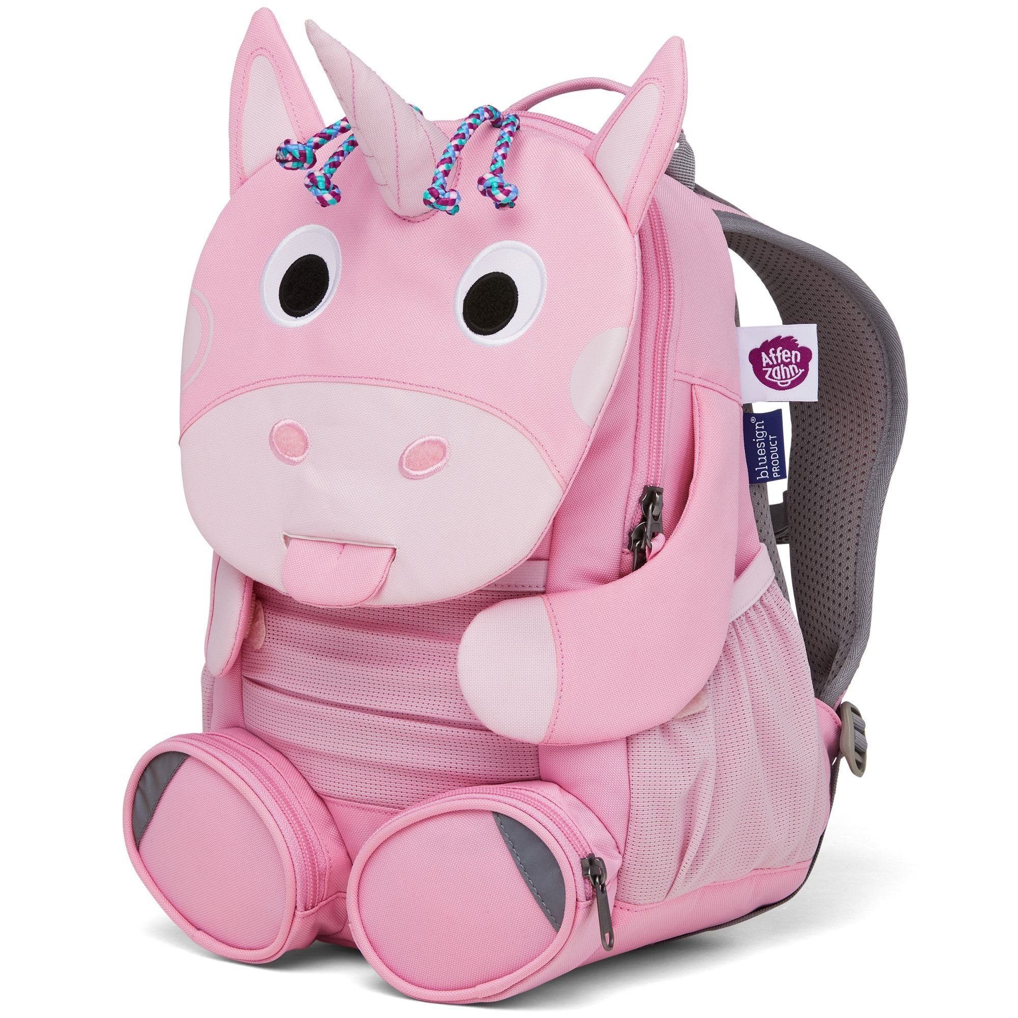 Rosa Affenzahn Kinderrucksack Polyester - Großer Einhorn Freund,