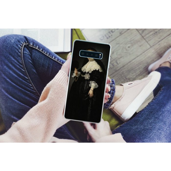 MuchoWow Handyhülle Das Eheporträt von Oopjen Coppit - Rembrandt van Rijn Phone Case Handyhülle Samsung Galaxy S10+ Silikon Schutzhülle FN11447