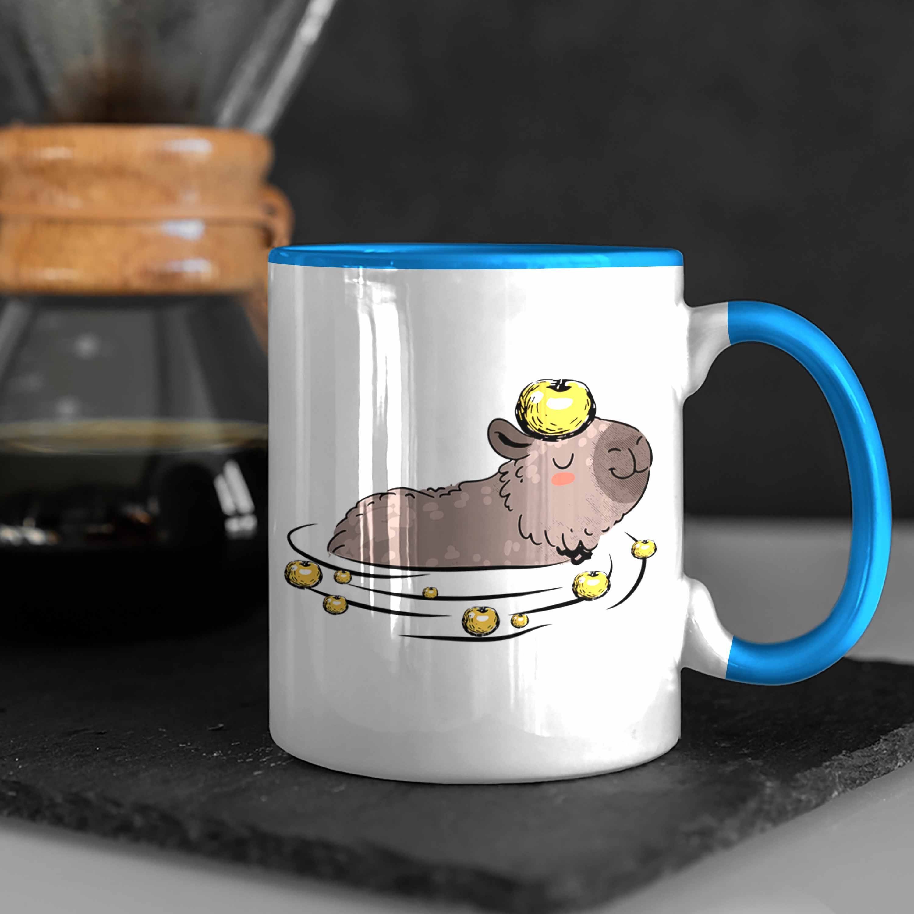 Capybara-Motiv Tasse mit Blau Geschenk Tasse für Liebhaber Capybara Trendation