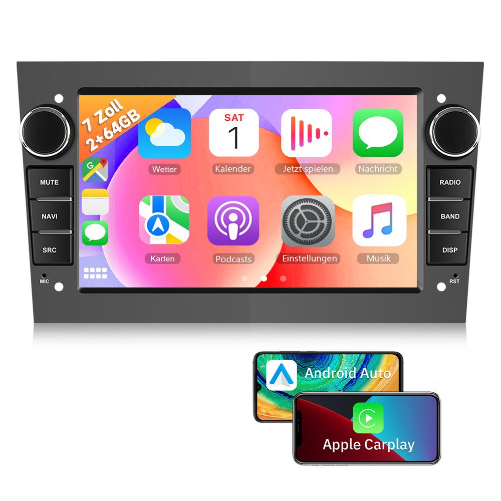 Hikity 7" 2 Din Android 15 Autoradio für Opel Astra/Vectra/Zafira Autoradio (Digitalradio (DAB), 2GB+64GB, Carplay & Android Auto & Mirror Link GPS)