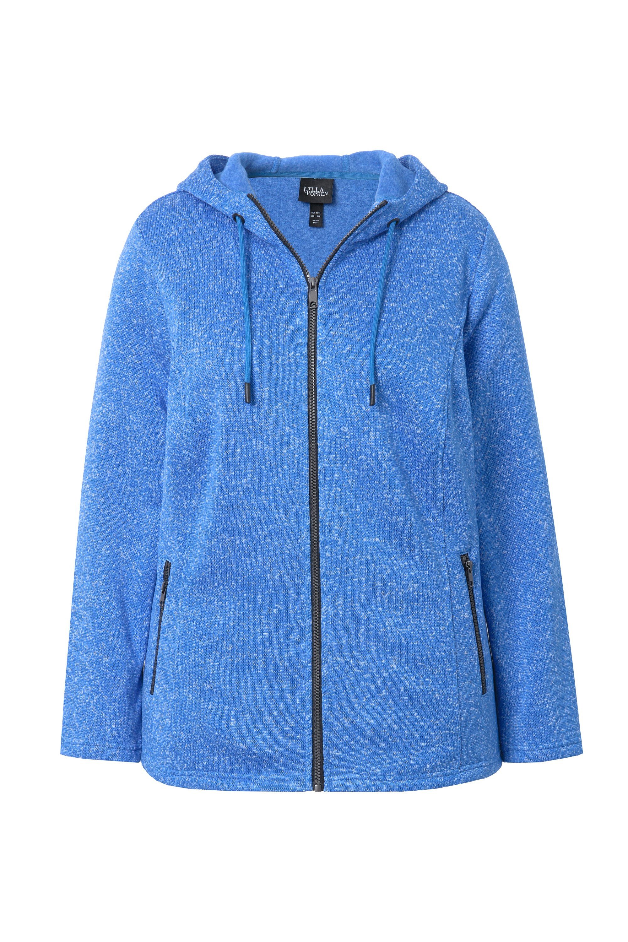 Ulla Popken Sweatjacke Strickfleece-Jacke Kapuze Reißverschlusstaschen günstig online kaufen