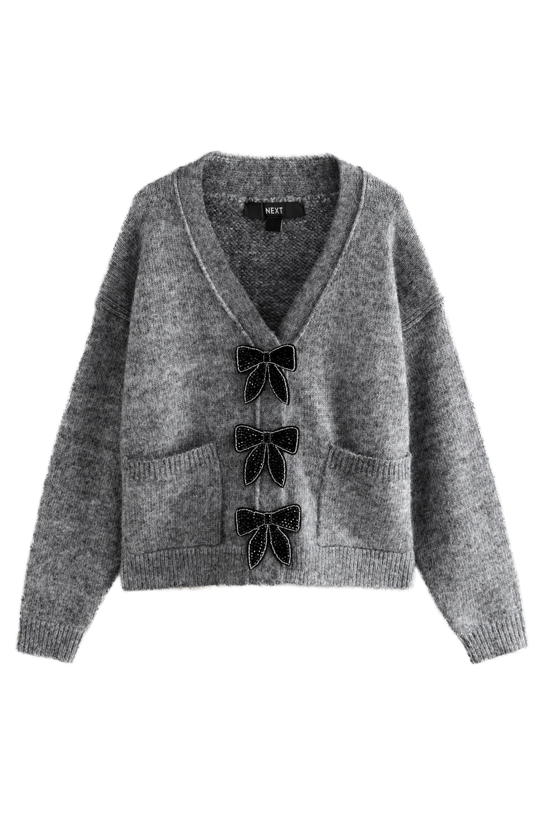 Next Strickjacke Geknöpfte Strickjacke mit Tasche und Schleife (1-tlg) günstig online kaufen