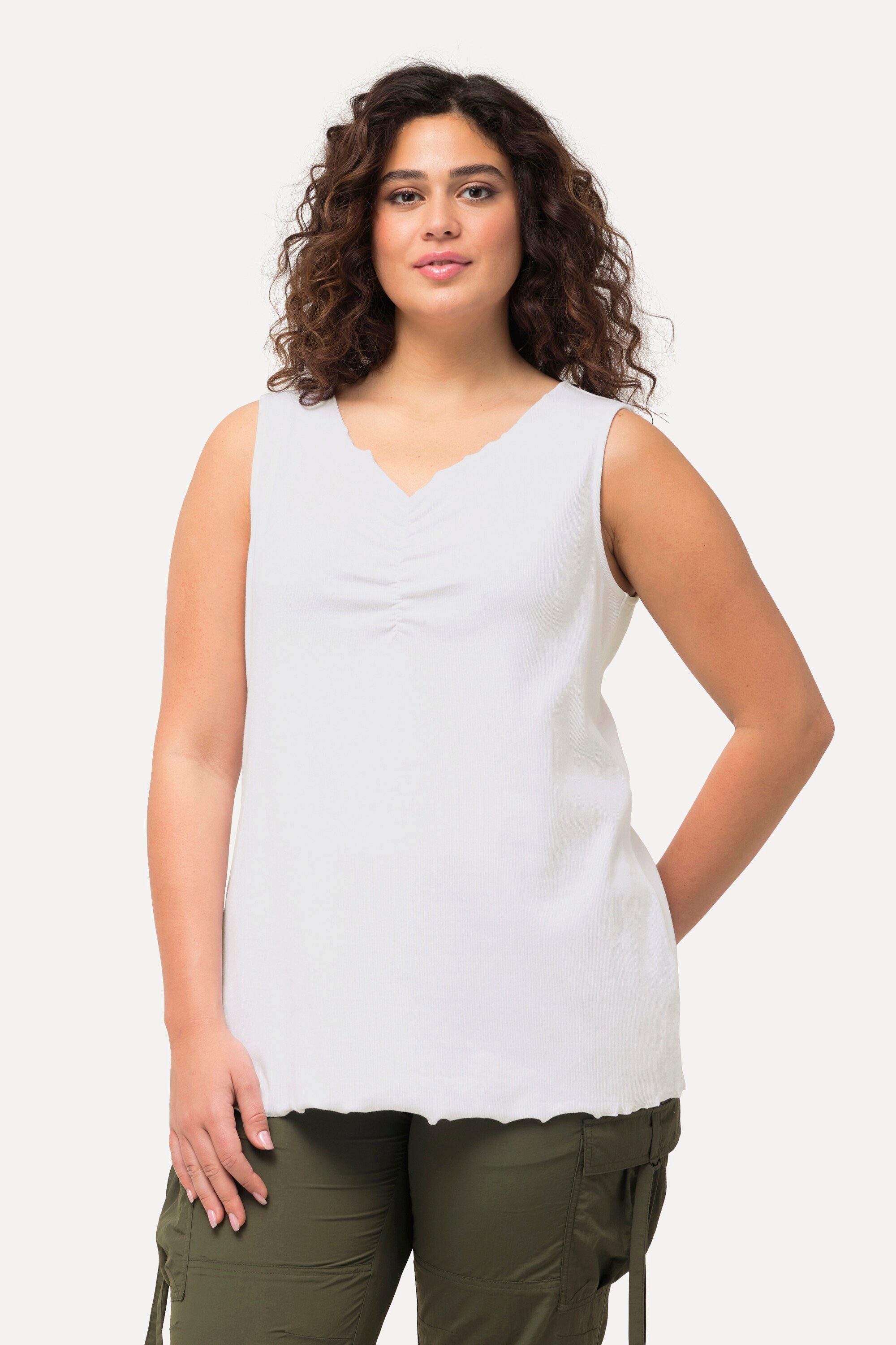 Ulla Popken Longtop Ripptop Wellenkanten Slim günstig online kaufen