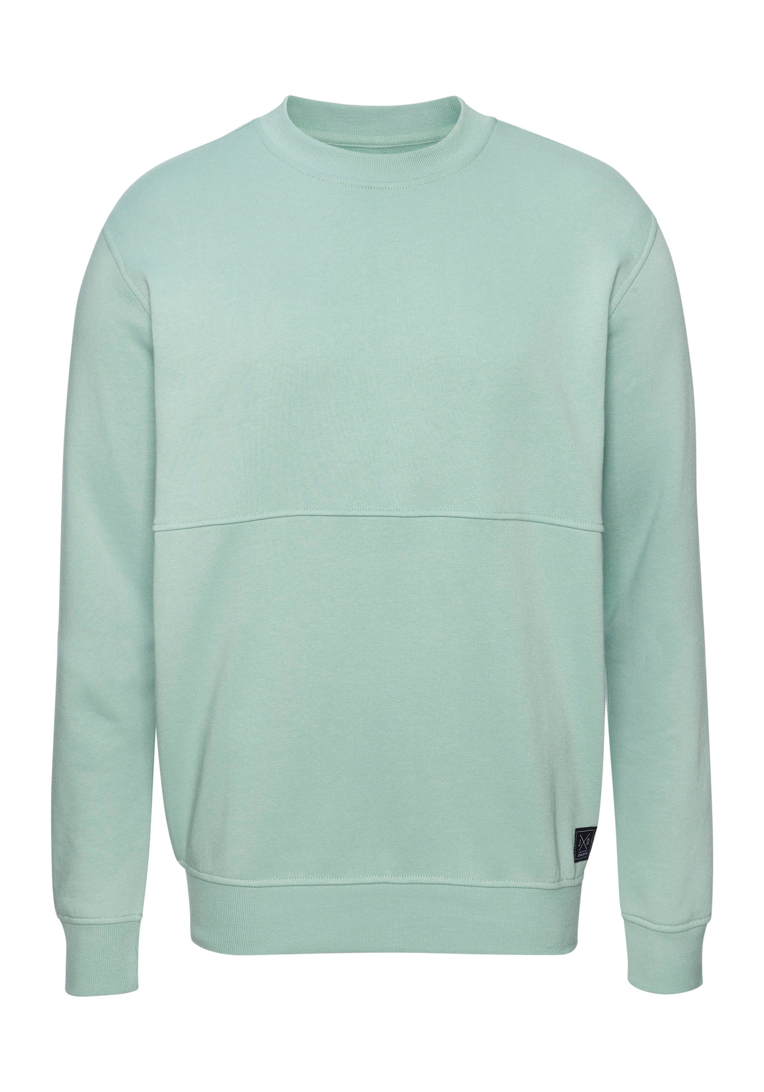John Devin Sweatshirt - Pullover mit modischen Teilungsnähten Langarm, Sweatshirt mit Rundhals, Baumwollmischung. € 29,99