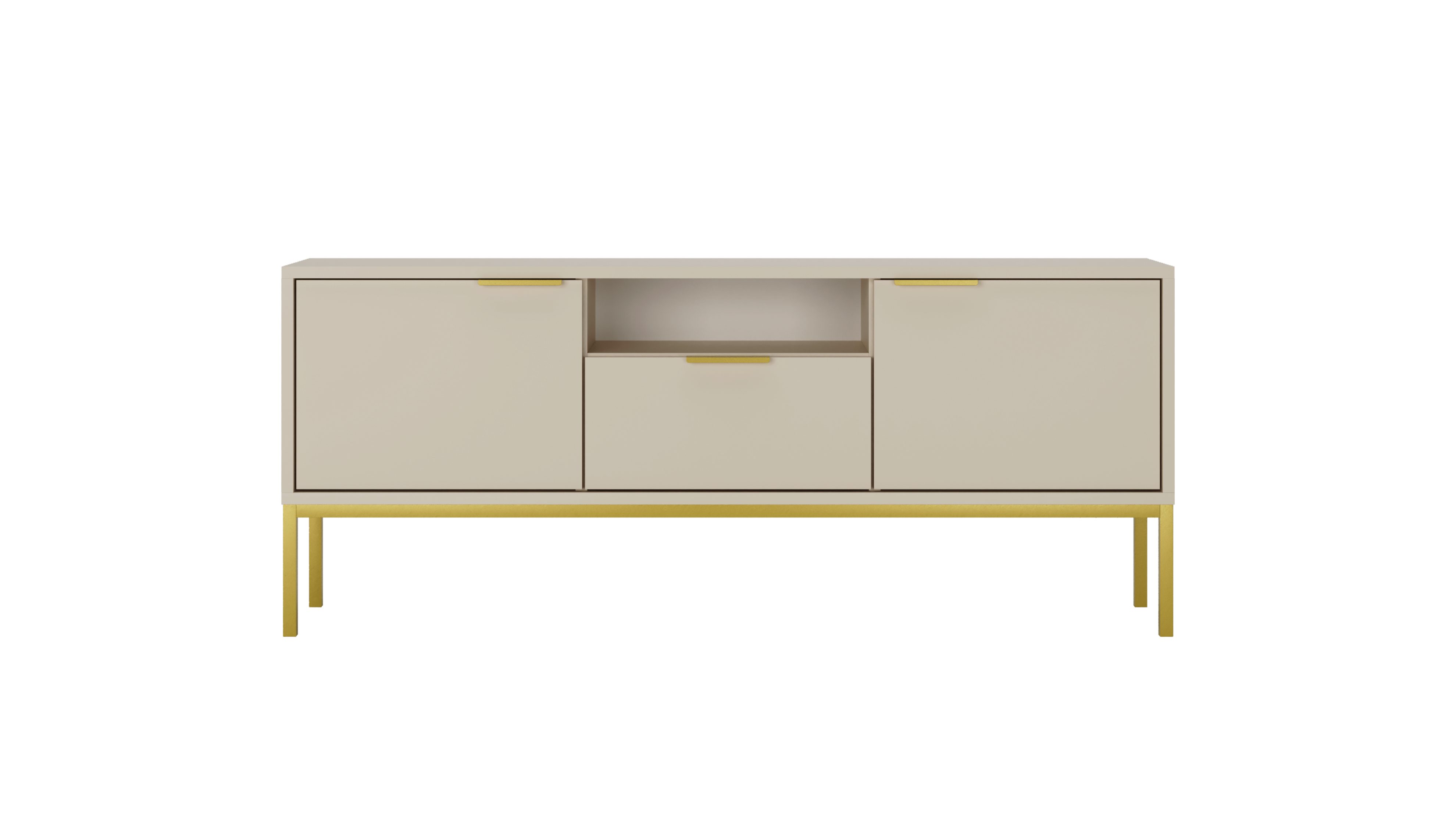 Raumhirsch Furniture Lowboard stehend - TV Schrank Austin 135 / 175 cm (TV-Board, Lowboard mit 2 Türen, 1 Schublade und 1 Ablage), modernes Design, robuste Laminatplatte, elegante Metallgriffe