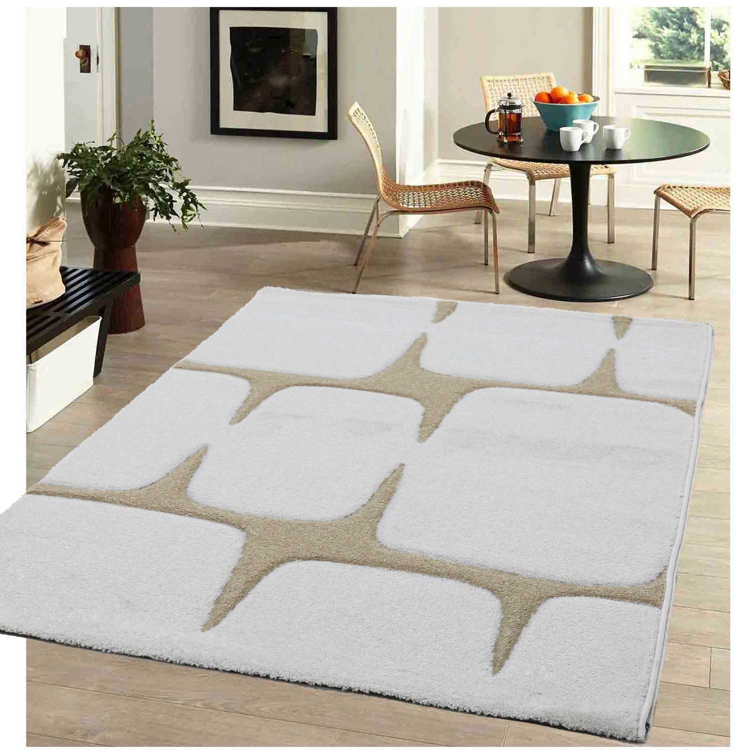 Vimoda Designteppich Teppich Wohnzimmer Stein Motiv in Beige, Anthrazit, Rechteckig, Höhe: 12 mm, teppich Steinoptik mit hand geschnittenen Konturen