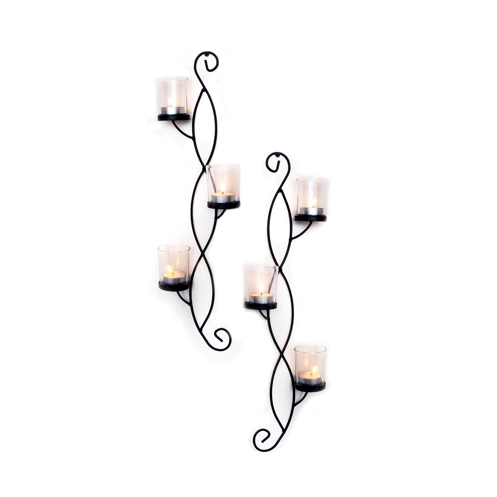 HTI-Line Teelichthalter Wandteelichthalter 2-teilig Viola (Set, 2 St., 2x W günstig online kaufen