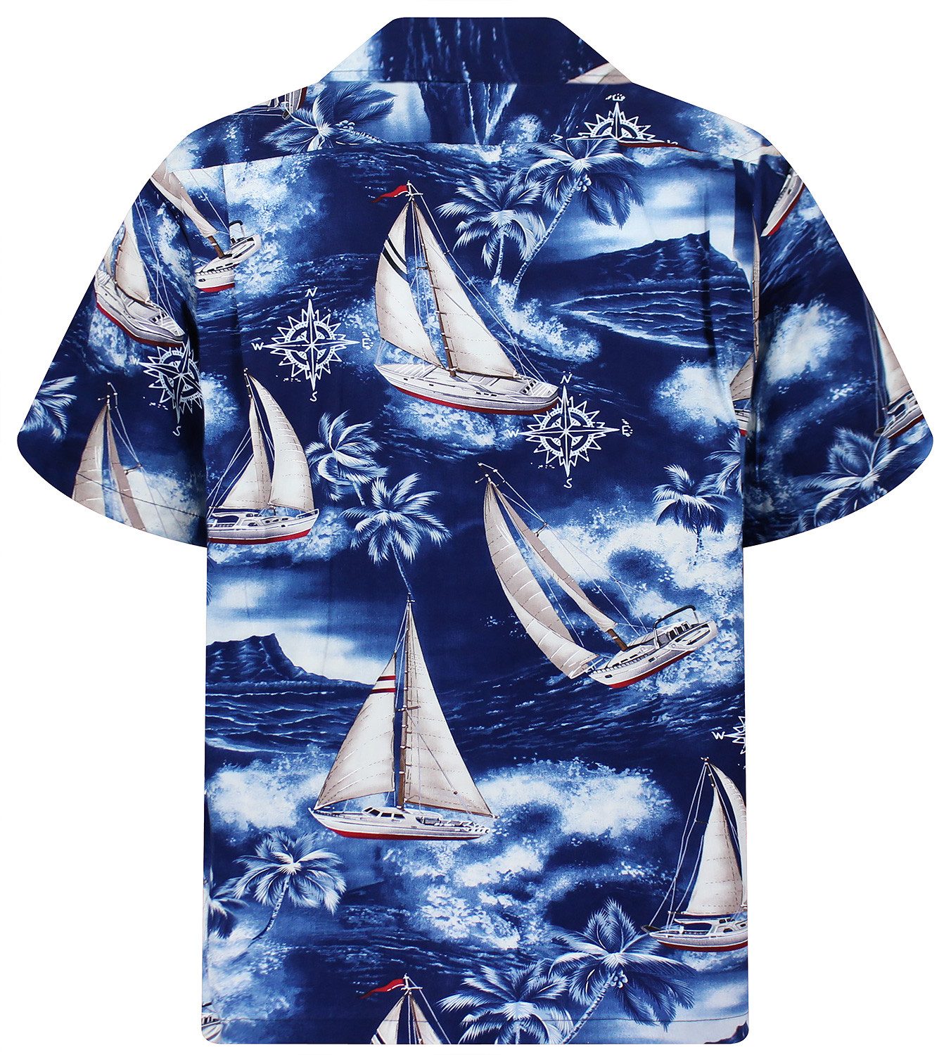 Pacific Legend Hawaiihemd "Yachten" Herren Kurzarm Baumwolle Kokosknöpfe Original Hawaii – Bild 2 von 5