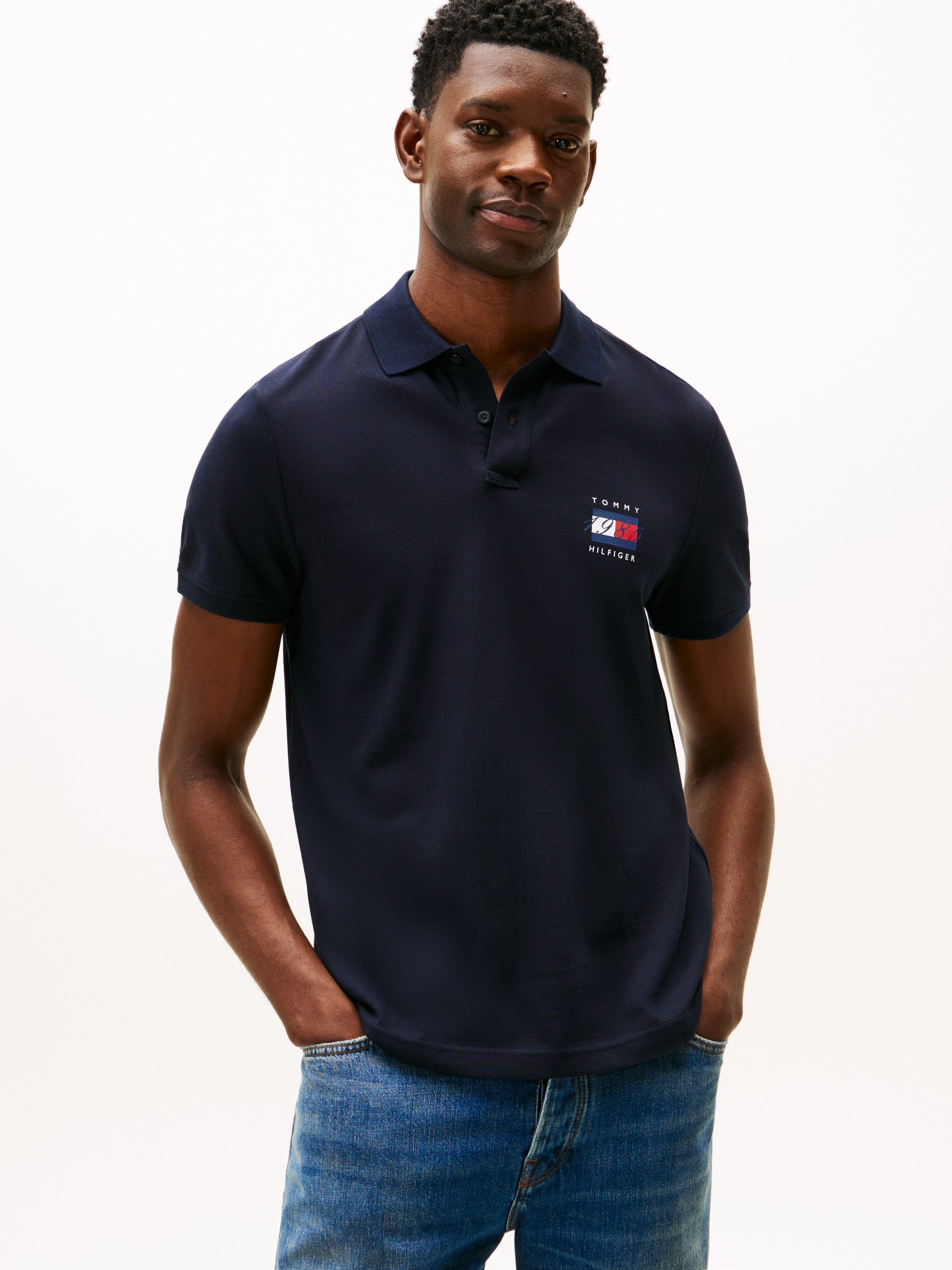 Tommy Hilfiger Poloshirt FLAG GRAPHIC PIQUE regular fit, Polokragen, Print günstig online kaufen