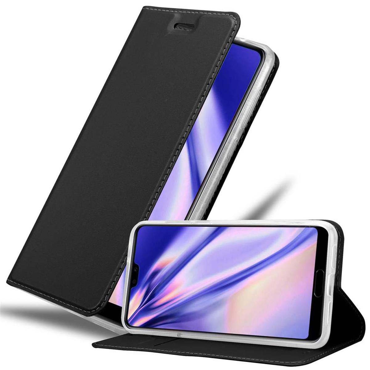 Cadorabo Handyhülle für Huawei P20 Hülle Huawei P20, Schutzhülle Hülle mit Standfunktion, Magnetverschluss und Kartenfach