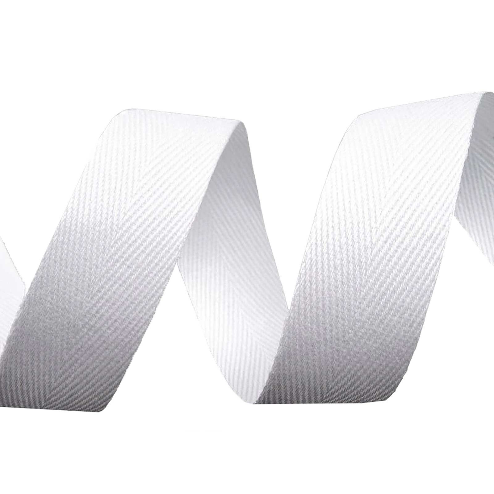 maDDma Webband 5m Köperband Baumwoll-Band 20mm Einfassband Kantenband Dekoband, weiß