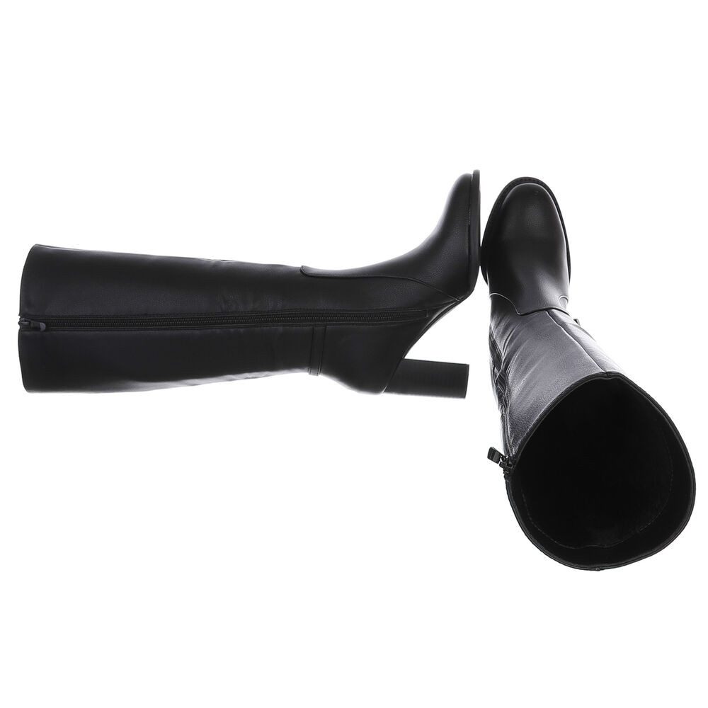 Ital-Design Elegante Damenstiefel mit Blockabsatz und Schnalle High-Heel-St günstig online kaufen