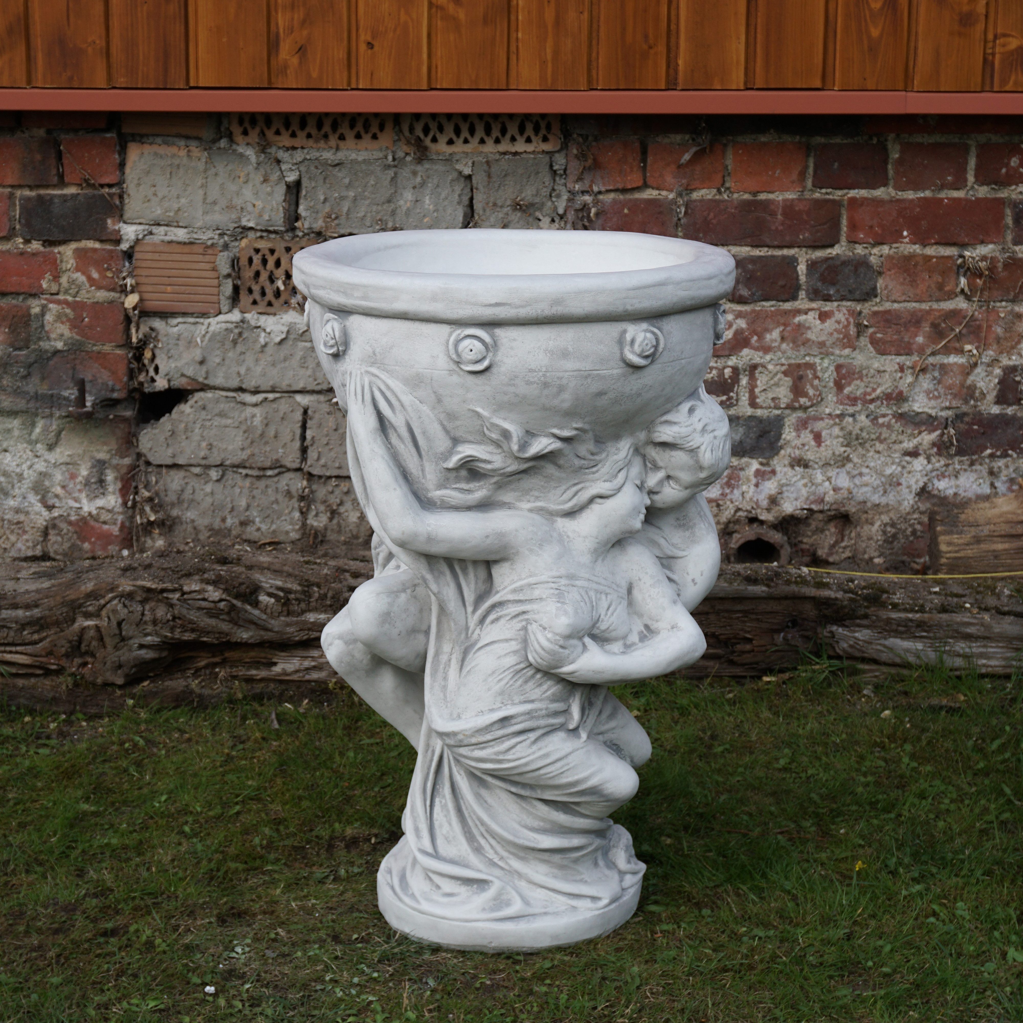 gartendekoparadies.de Pflanzkübel Liebespaar Pflanzgefäß Steinfigur 17 Liter 80 cm, Frostsicher
