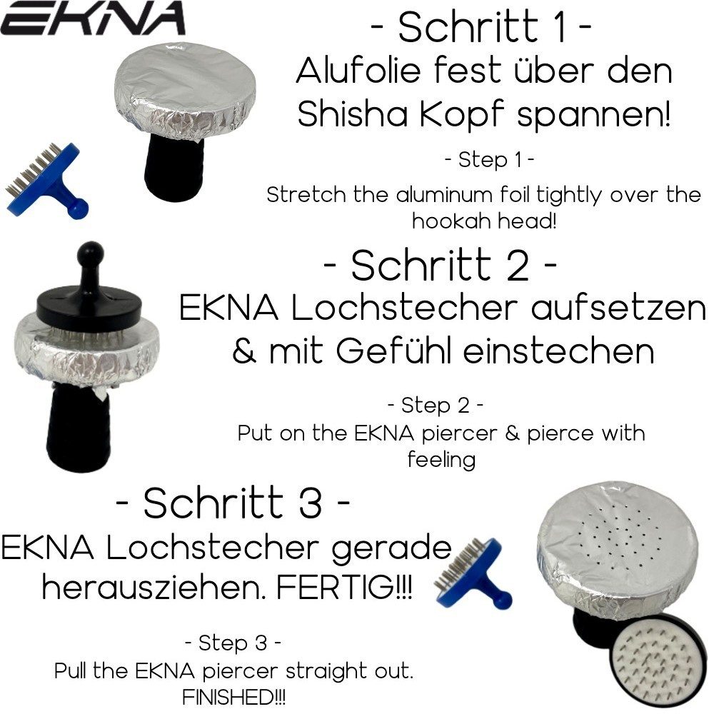 EKNA Lochstanzer Lochstecher - Shisha Alufolie Stecher, Gleichmäßig große Löcher!